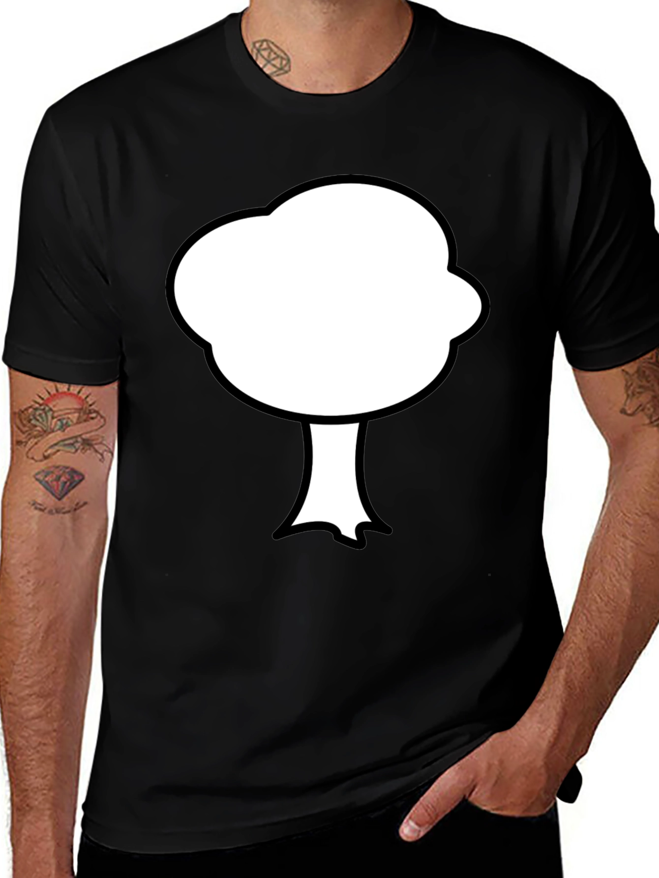 Variant 30 of Abstract Tree Graphic Tee - Casual Black T-Shirt