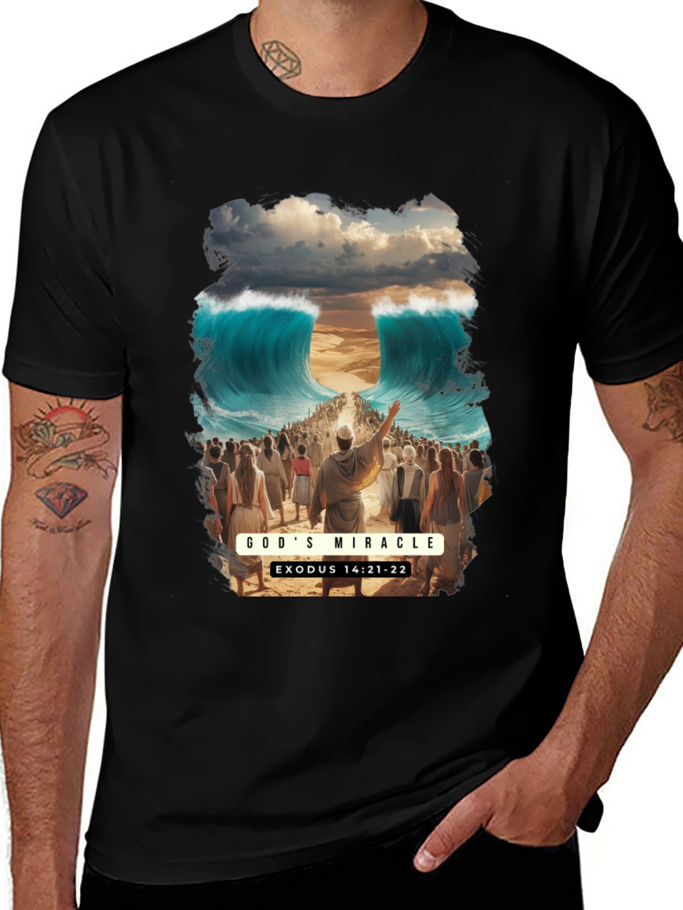 Variant 4 of God's Miracle Exodus T-Shirt