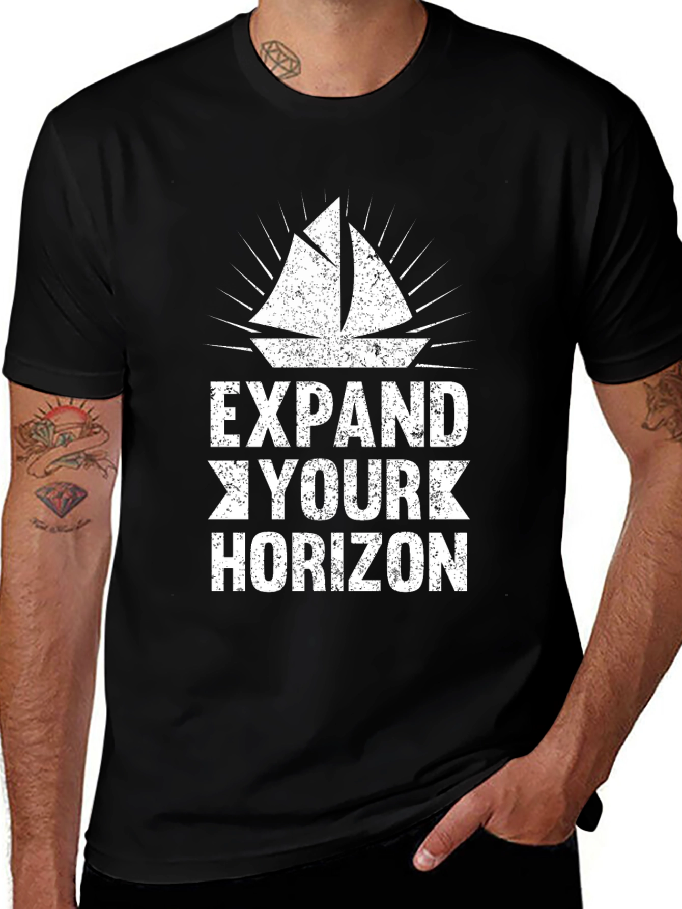 Variant 20 of Expand Your Horizon Graphic T-Shirt - Black