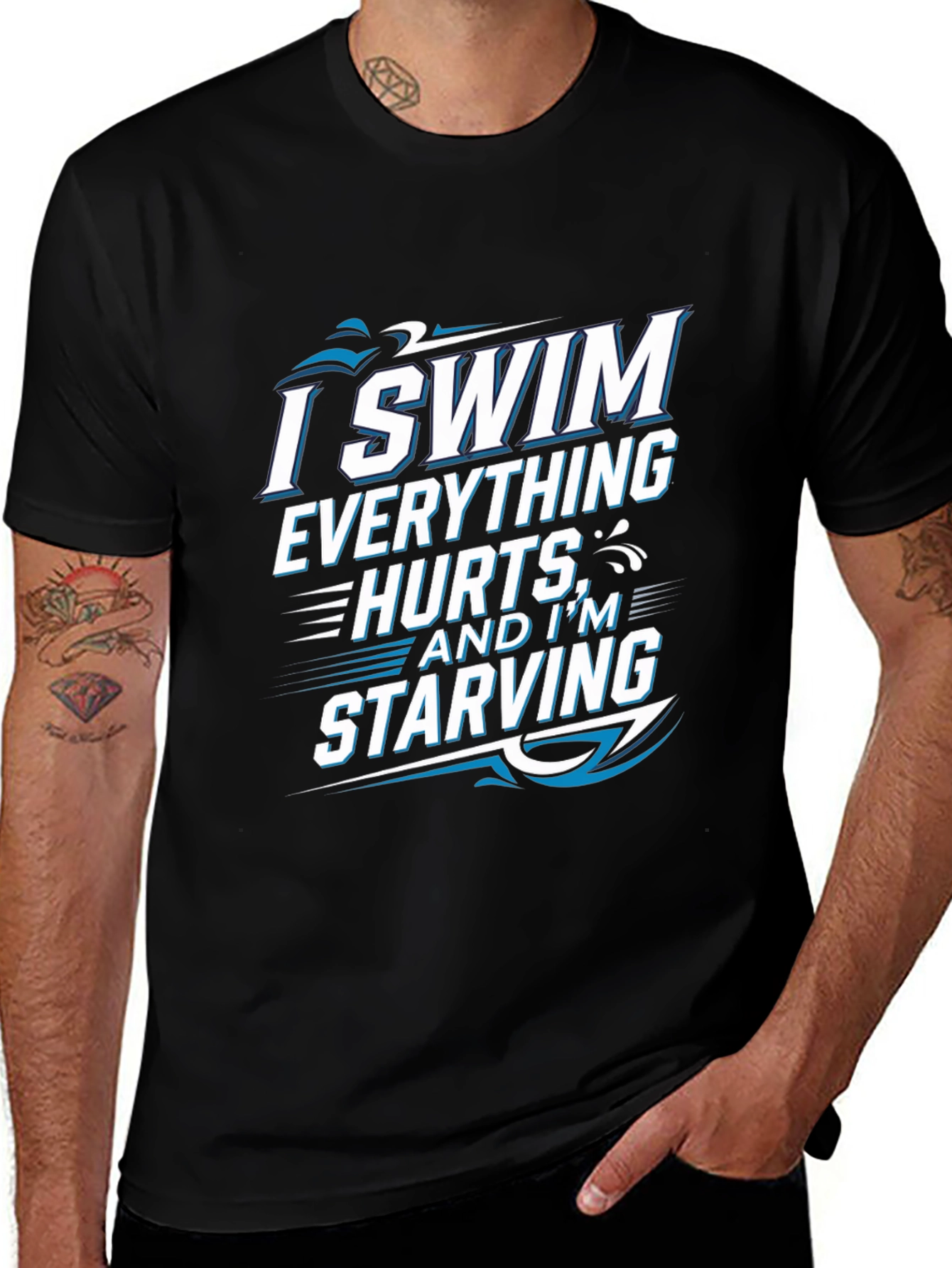 Variant 7 of I Swim Everything Hurts T-Shirt Funny Swimmer Tee