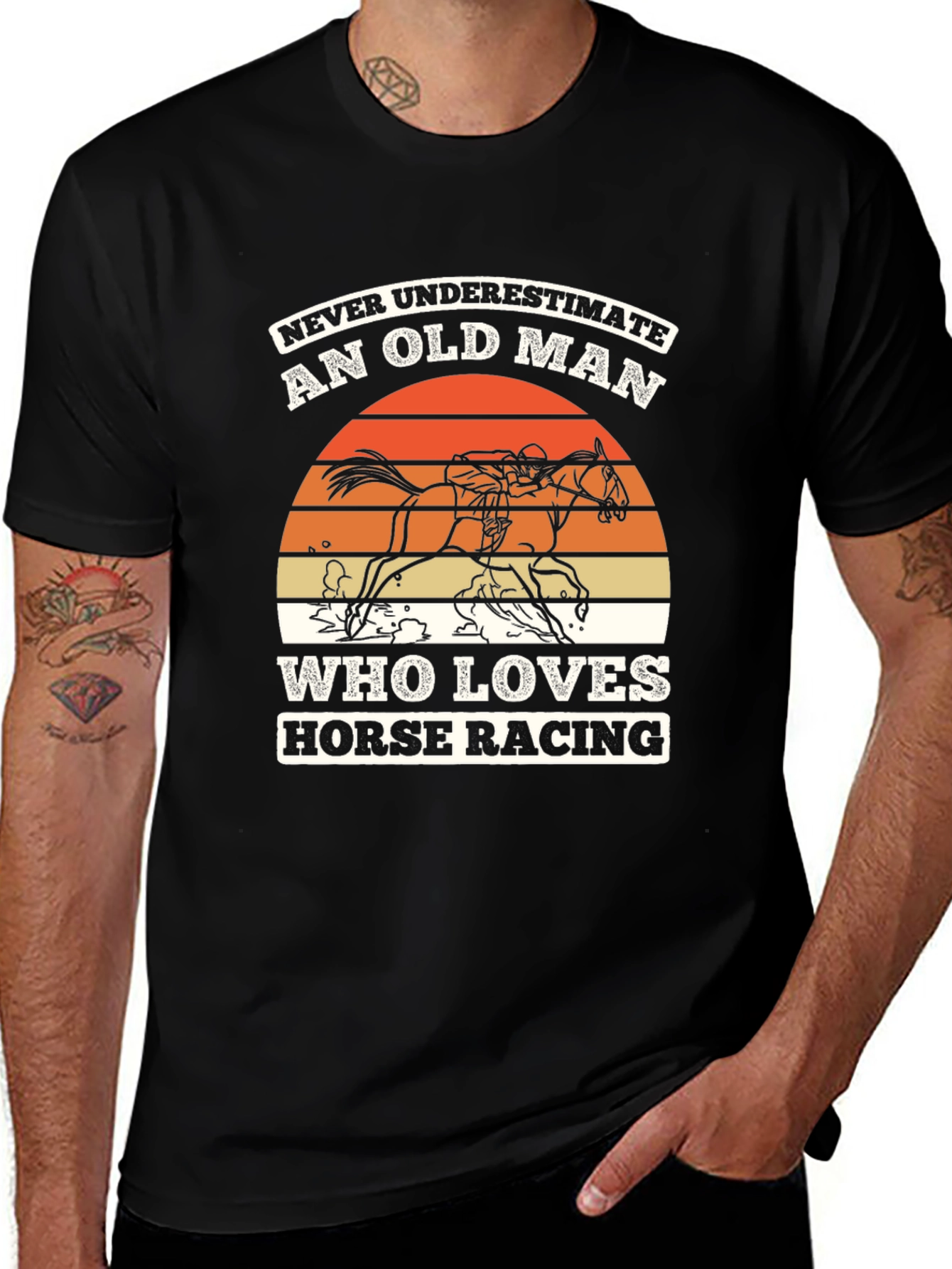 Variant 20 of Old Man Horse Racing Graphic T-Shirt