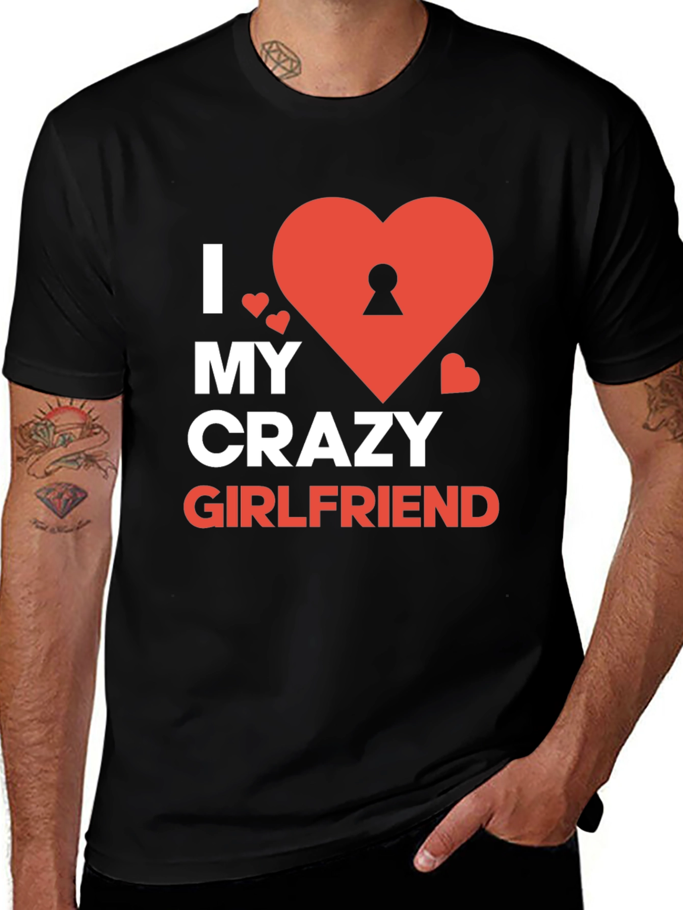 Variant 15 of I Love My Crazy Girlfriend Graphic Tee - Novelty Heart Design