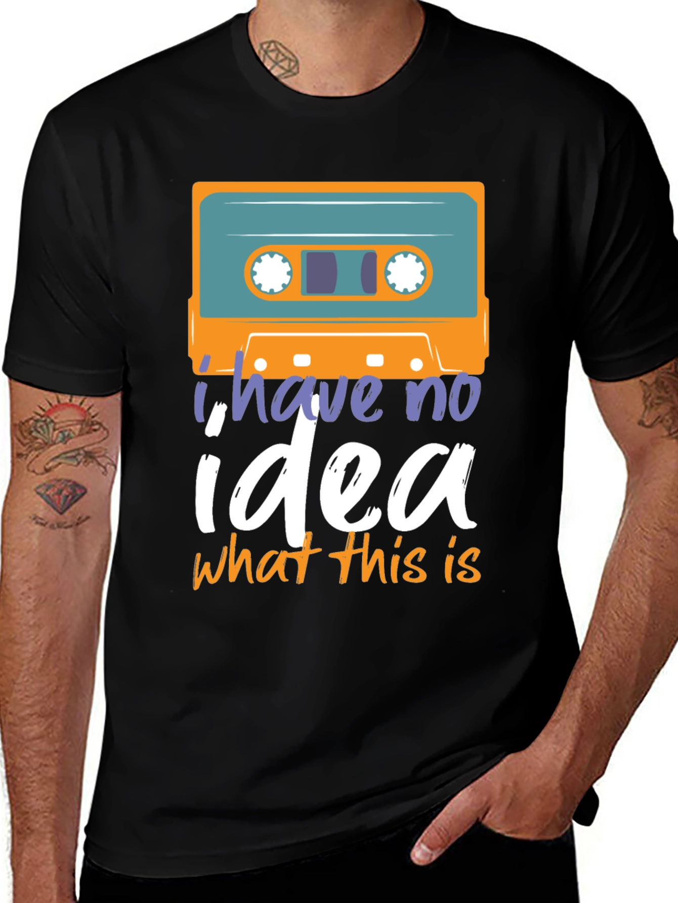 Variant 18 of Retro Cassette Tape 'I Have No Idea' T-Shirt