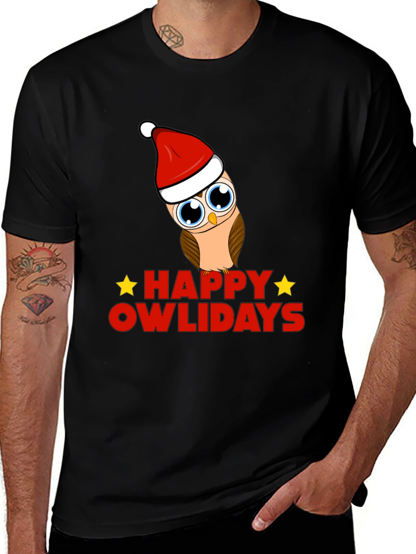 Variant 3 of Happy Owlidays Holiday Graphic T-Shirt