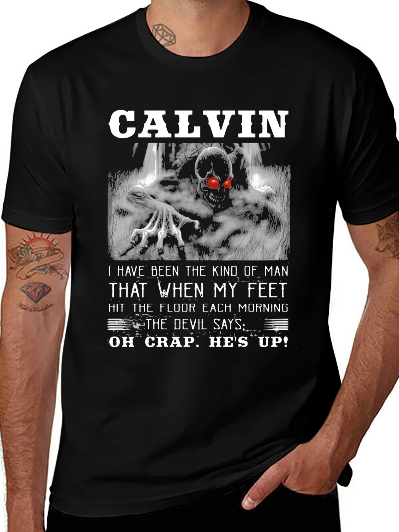 Variant 15 of Calvin Devil Graphic Tee - Novelty Gift