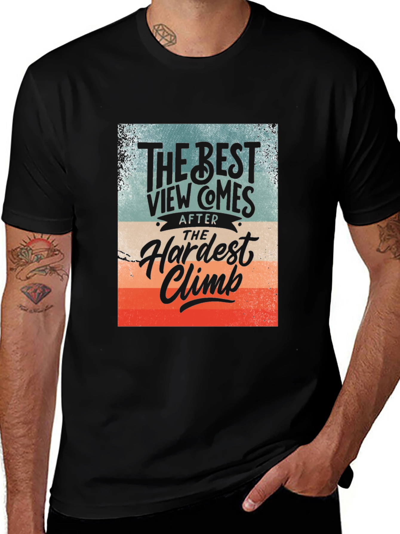 Variant 21 of Inspirational Climbing T-Shirt - The Best View