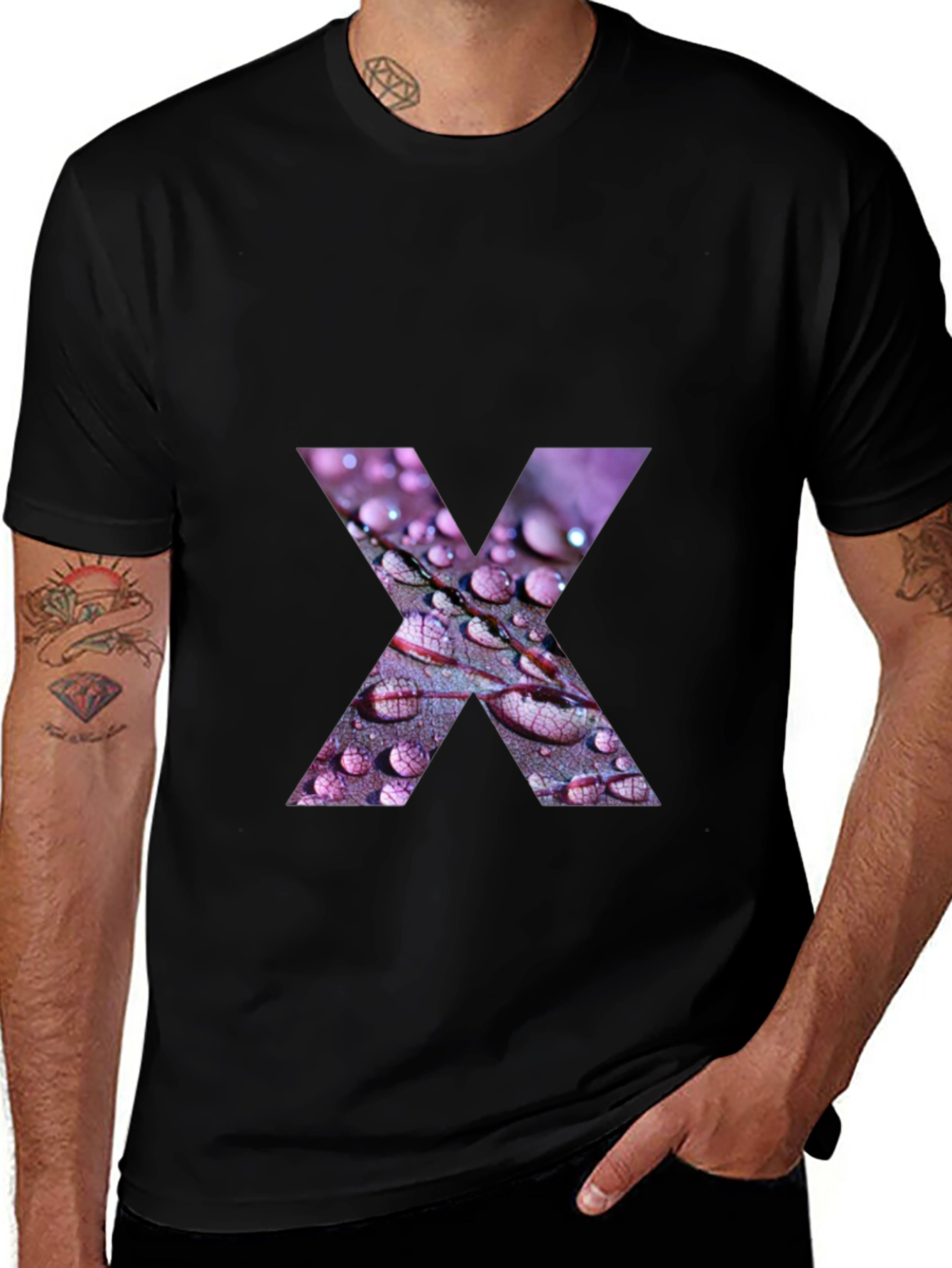 Variant 25 of Abstract X Graphic Tee - Stylish Black Cotton T-Shirt