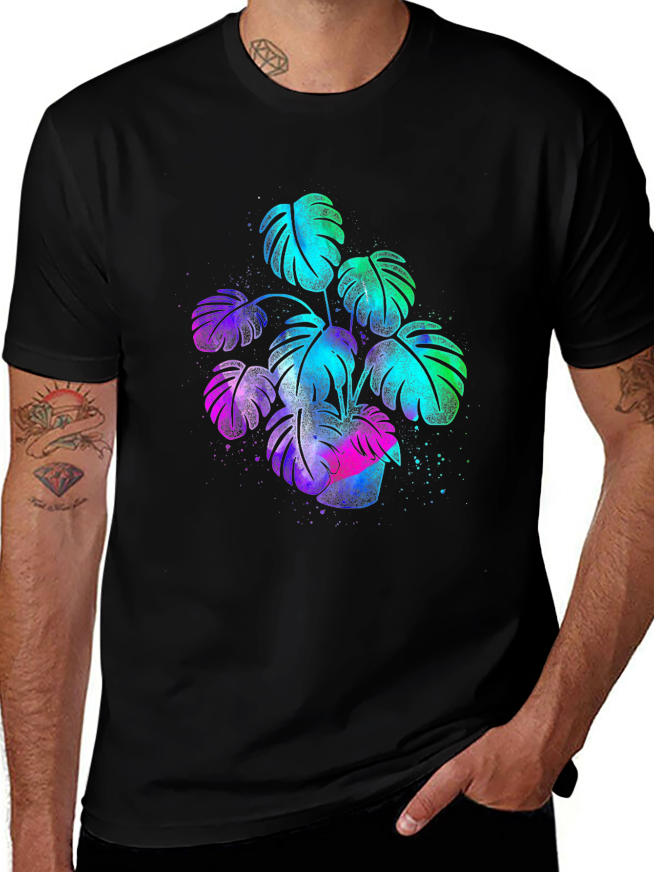 Variant 27 of Vibrant Monstera Plant Graphic T-Shirt