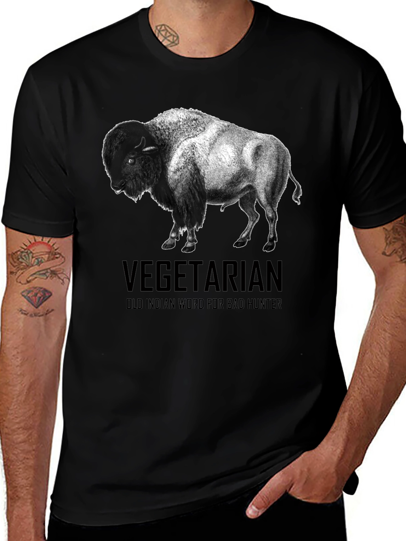 Variant 28 of Vegetarian Bison T-Shirt - Funny Graphic Tee