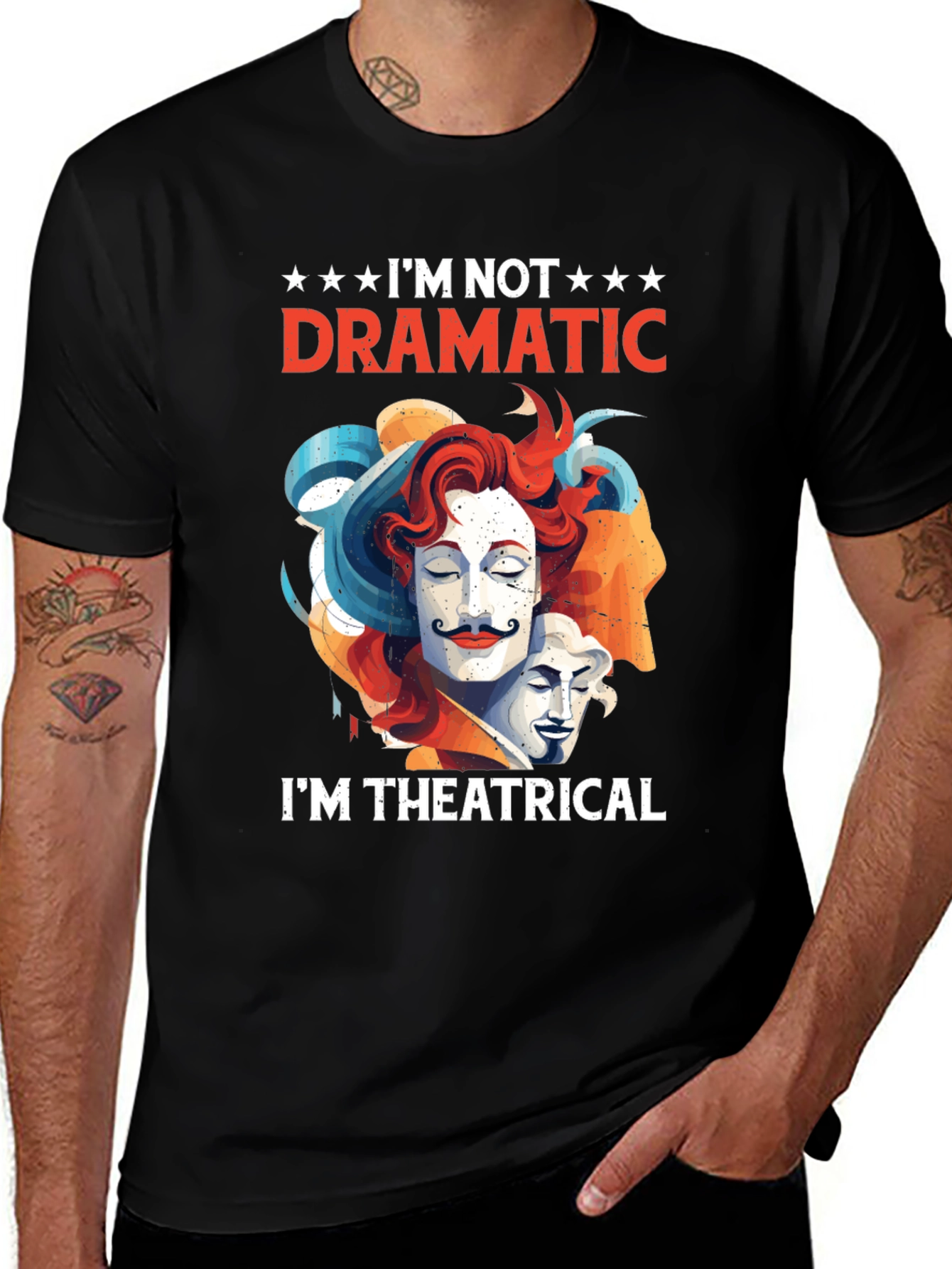 Variant 14 of Theatrical Graphic Tee - Drama Mask T-Shirt
