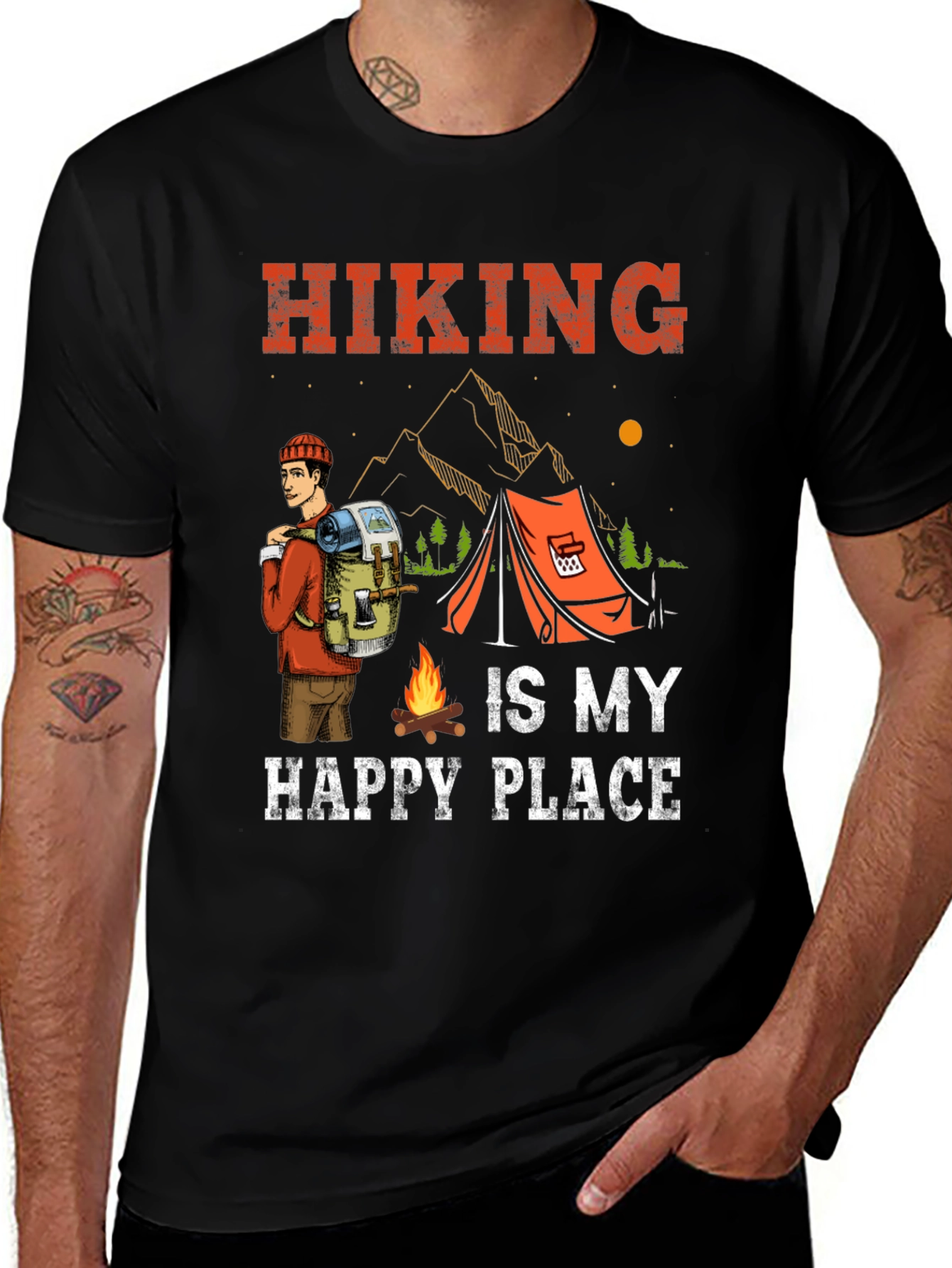 Variant 21 of Hiking is My Happy Place Graphic Tee