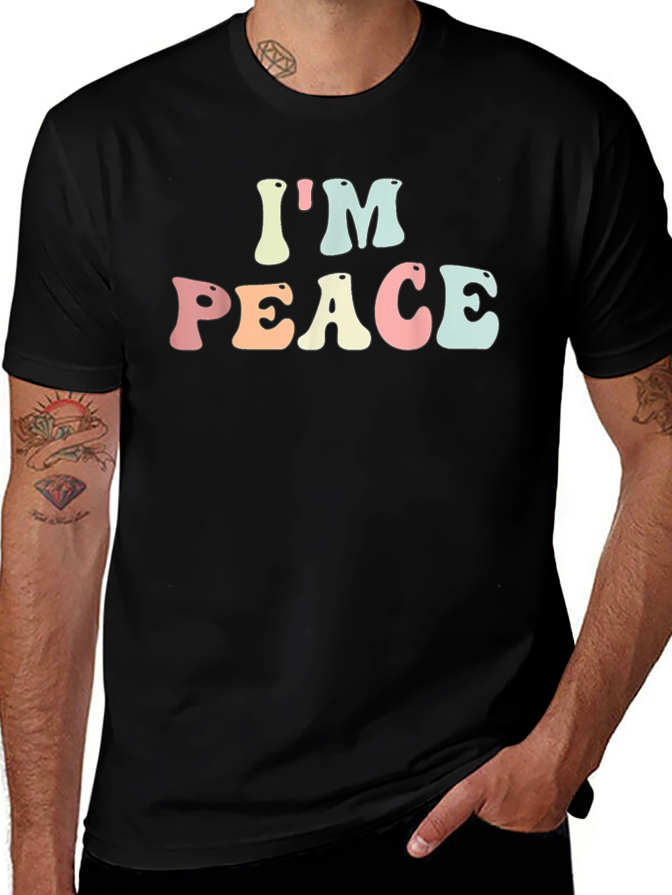 Variant 9 of I'm Peace Graphic Tee - Retro Style