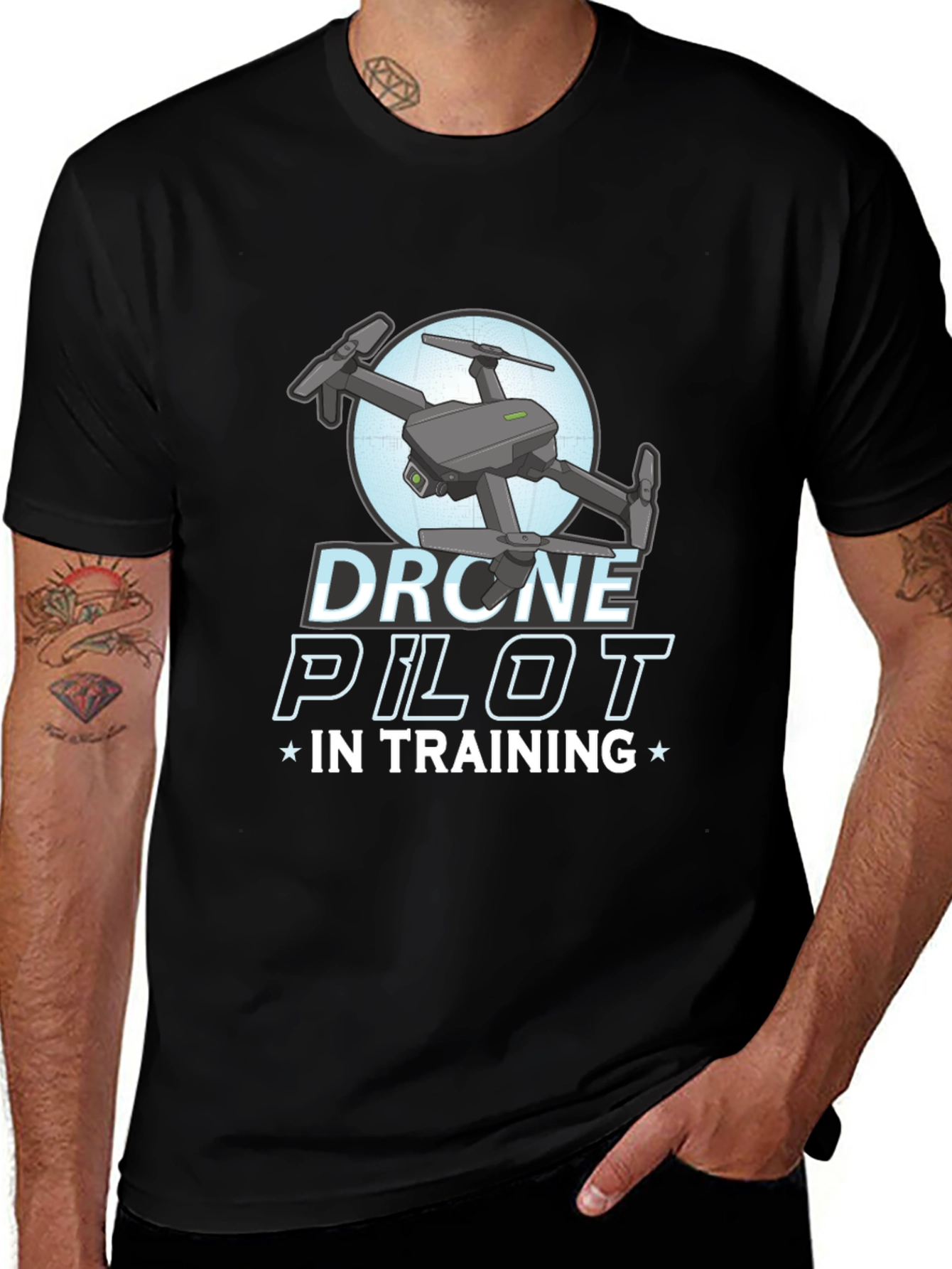 Variant 14 of Drone Pilot in Training Black T-Shirt