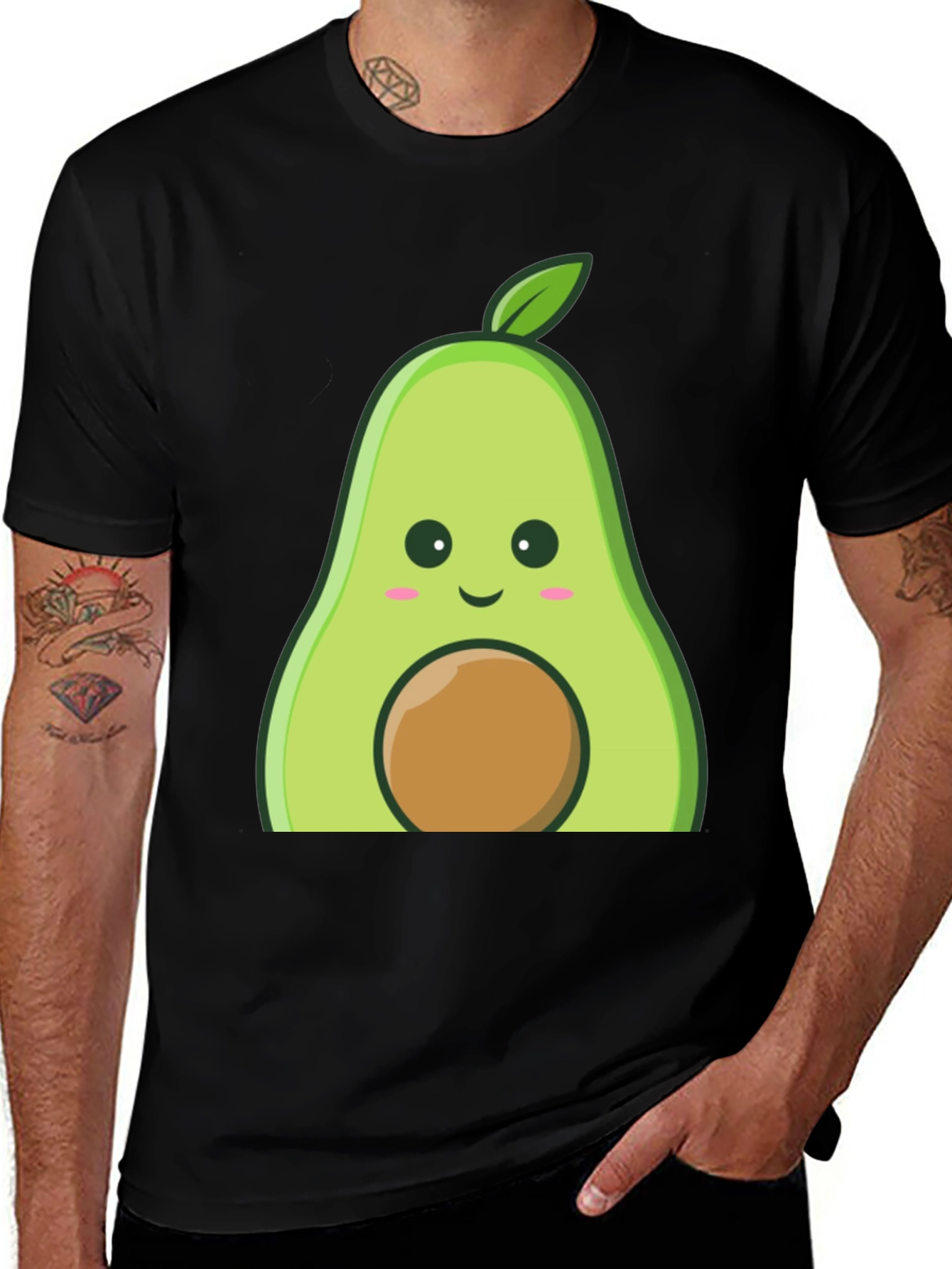 Variant 18 of Avocado Graphic Tee - Black Crew Neck Casual Shirt