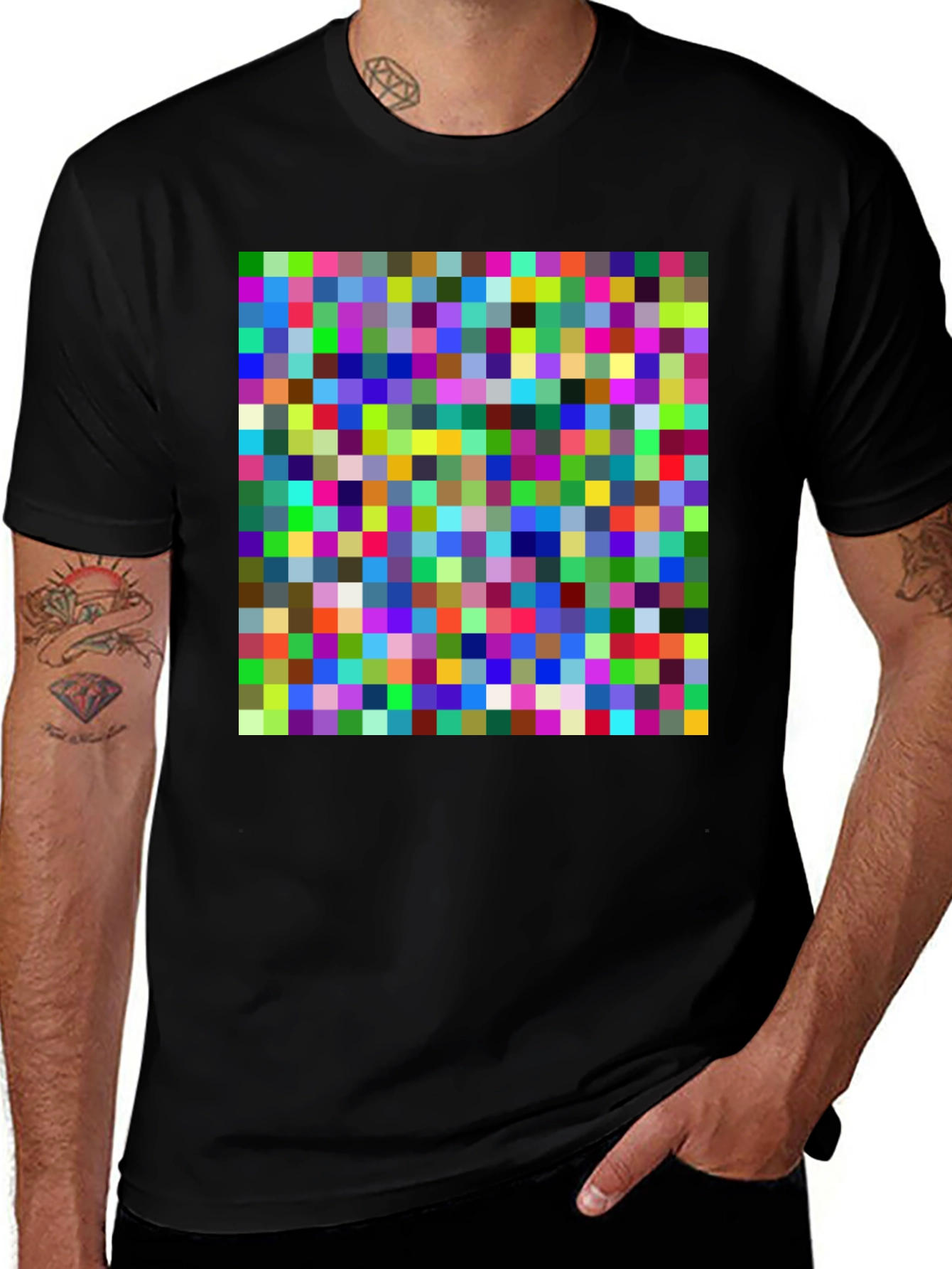 Variant 6 of Pixelated Multicolor T-Shirt - Modern Abstract Design