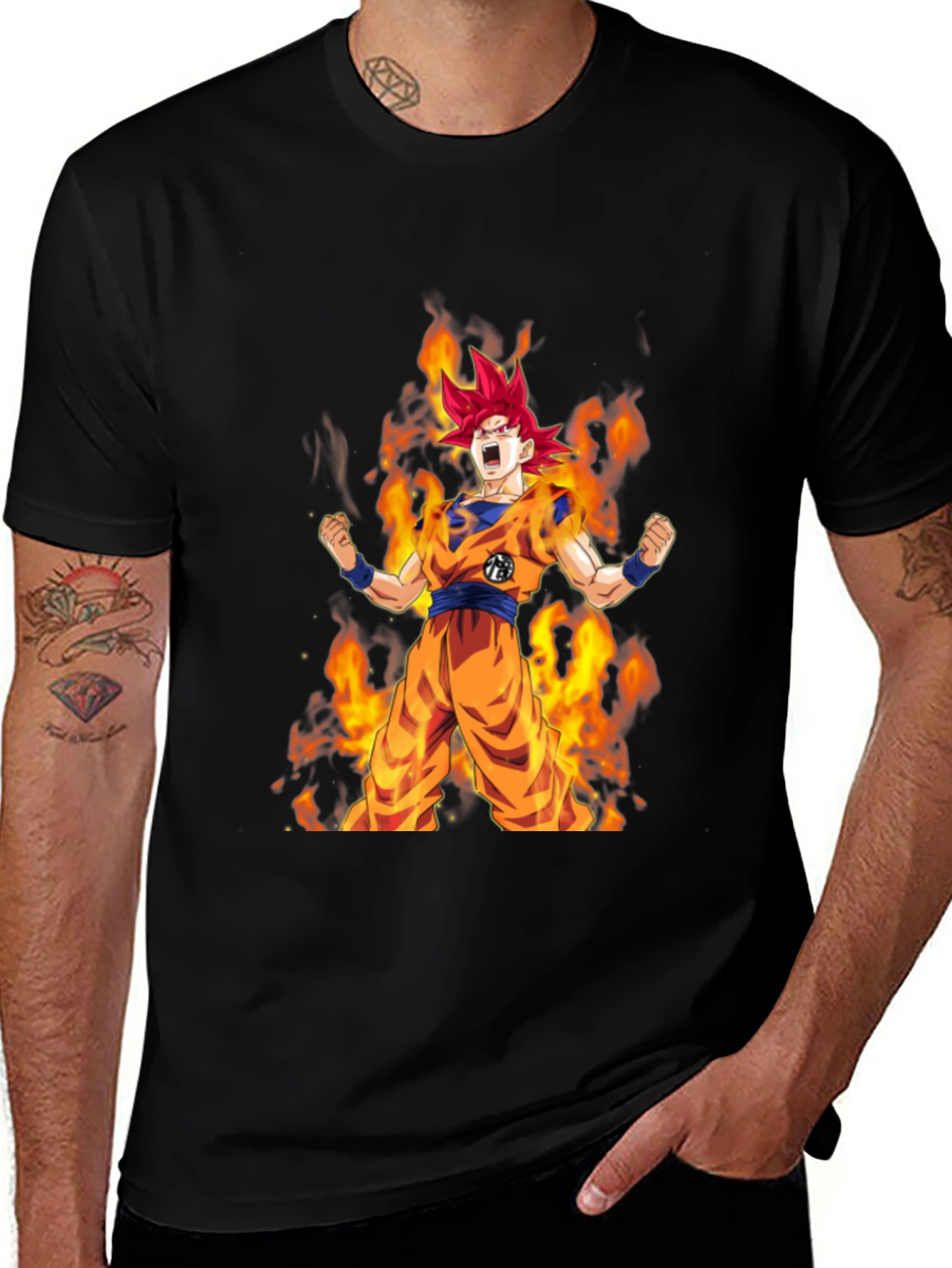 Super Saiyan God Goku Black T-Shirt