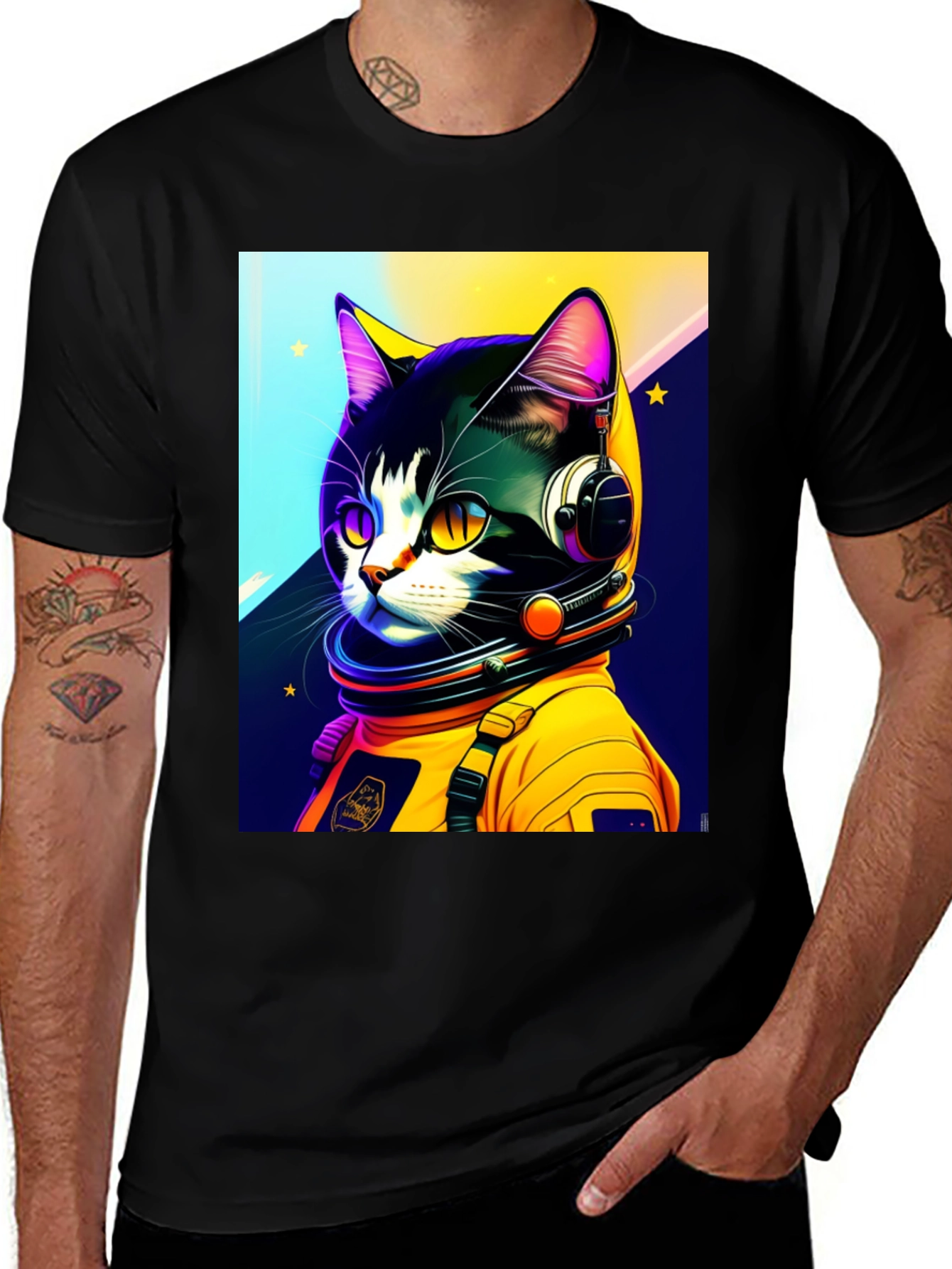Variant 26 of Astronaut Cat T-Shirt - Unique Graphic Tee