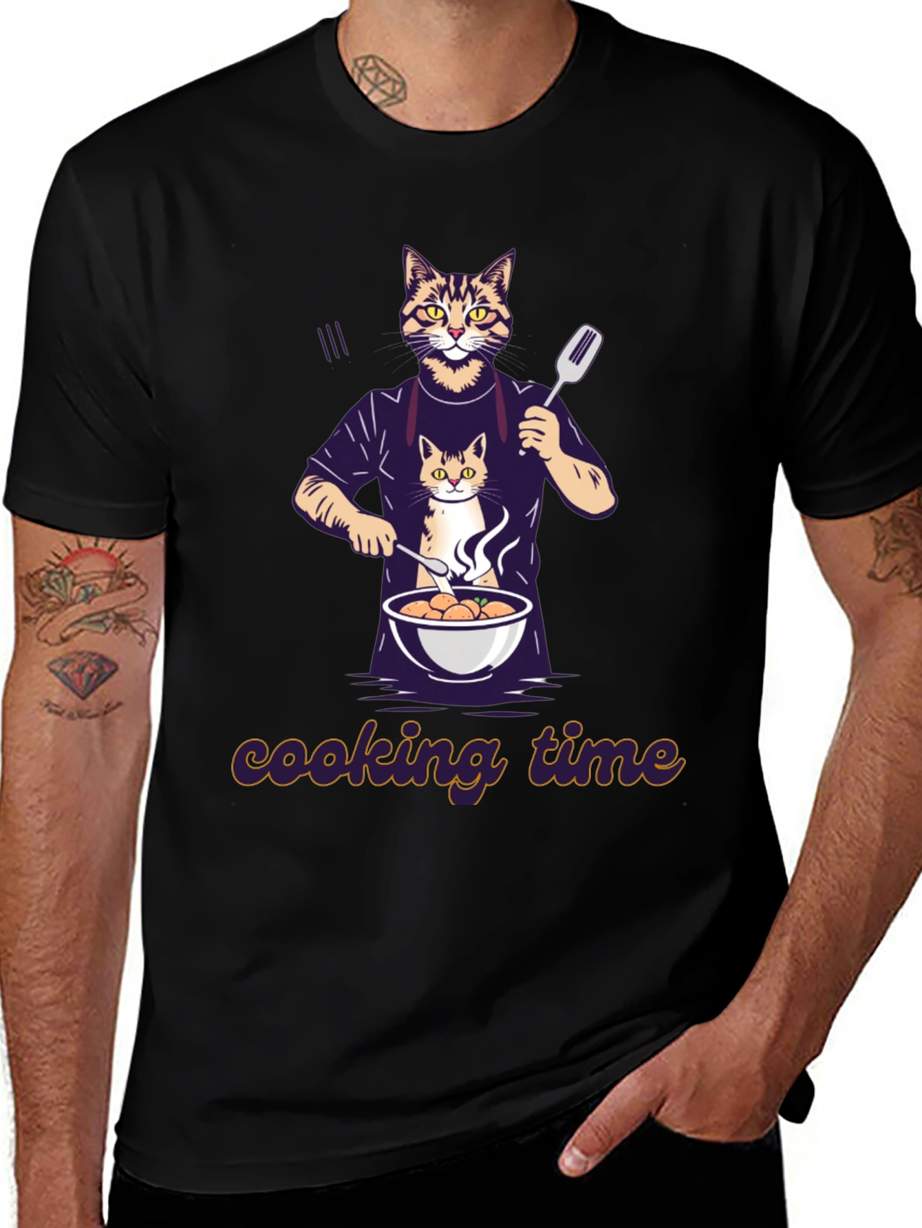 Variant 28 of Cooking Time Cat T-Shirt - Chef Kitten Tee