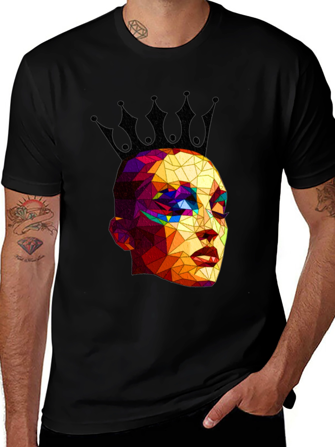 Variant 5 of Geometric Queen Black T-Shirt