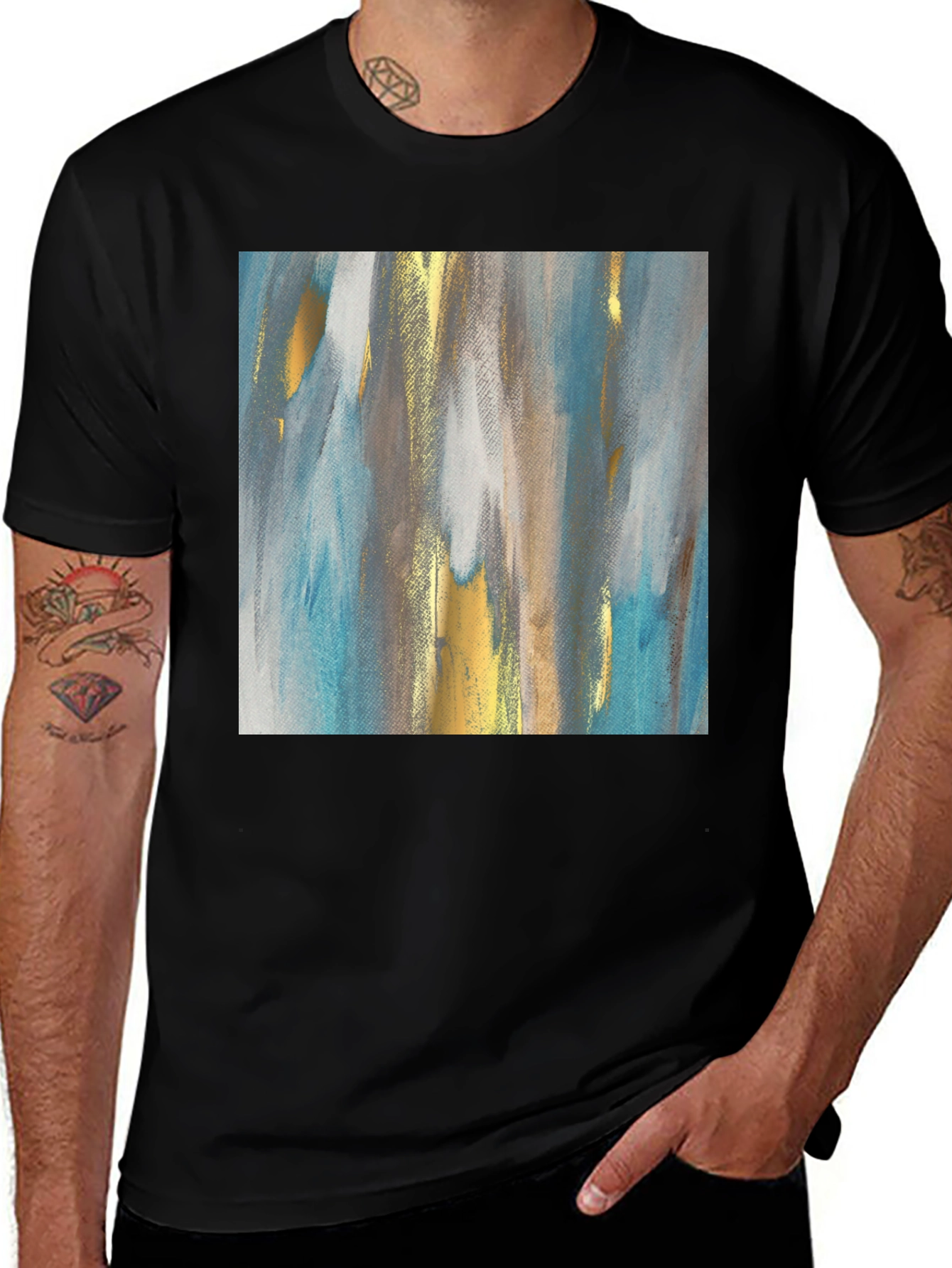 Variant 8 of Abstract Art Tee - Modern Design Crew Neck T-Shirt