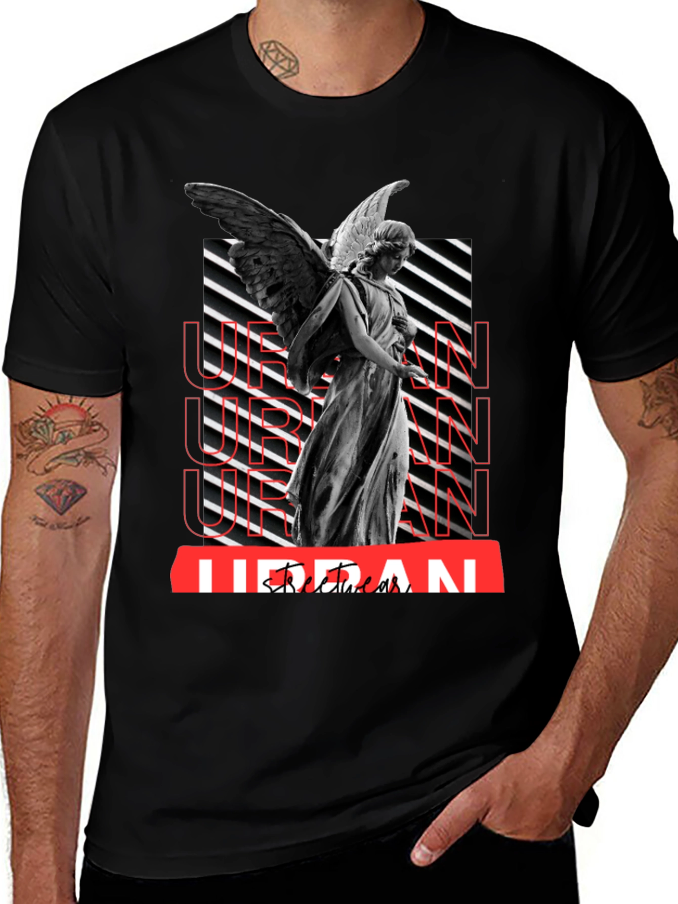 Variant 23 of Urban Angel Graphic Tee - Black