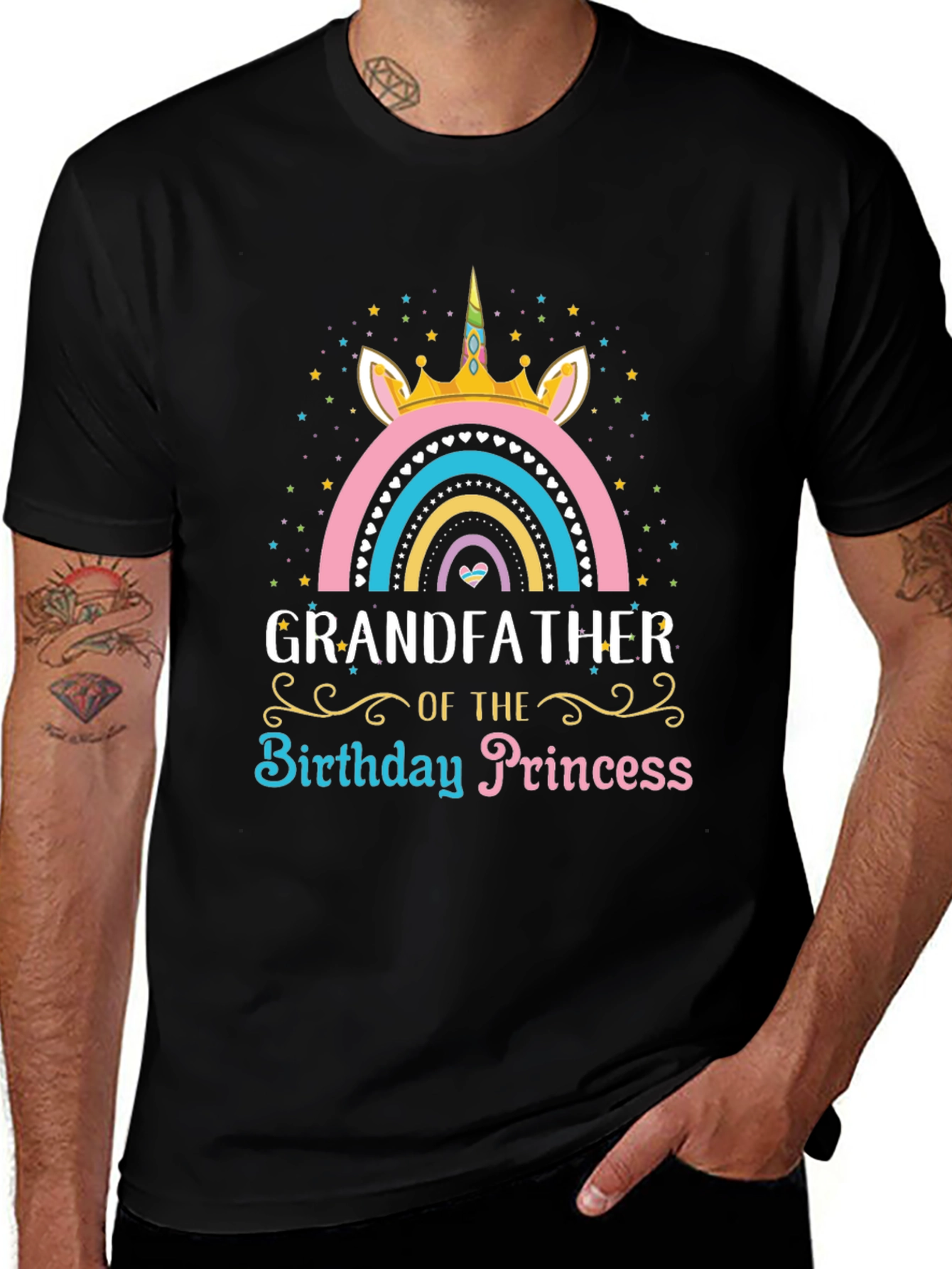 Variant 19 of Grandfather of the Birthday Princess Unicorn T-Shirt