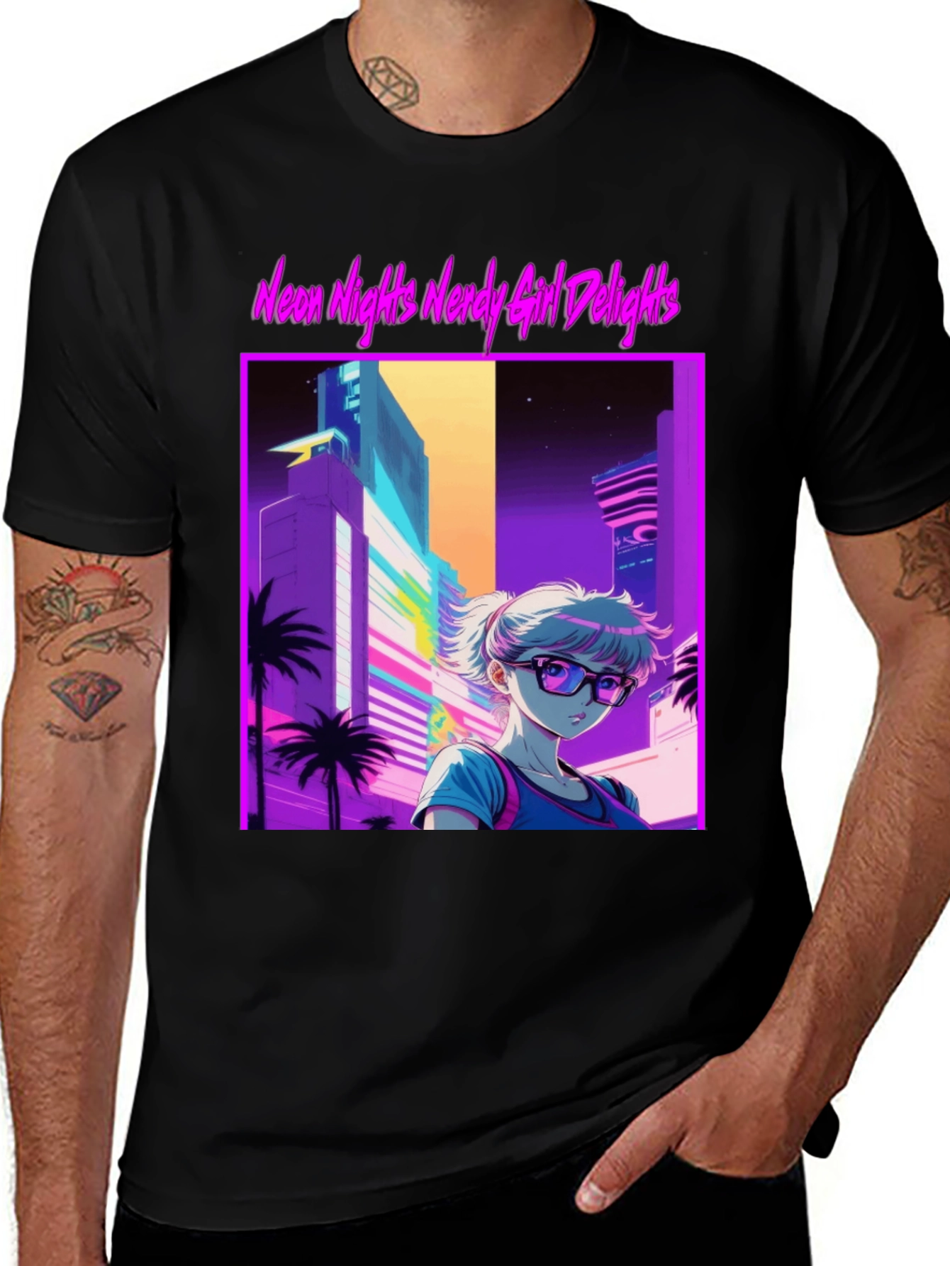 Variant 2 of Neon Nights Nerdy Girl Delights T-Shirt