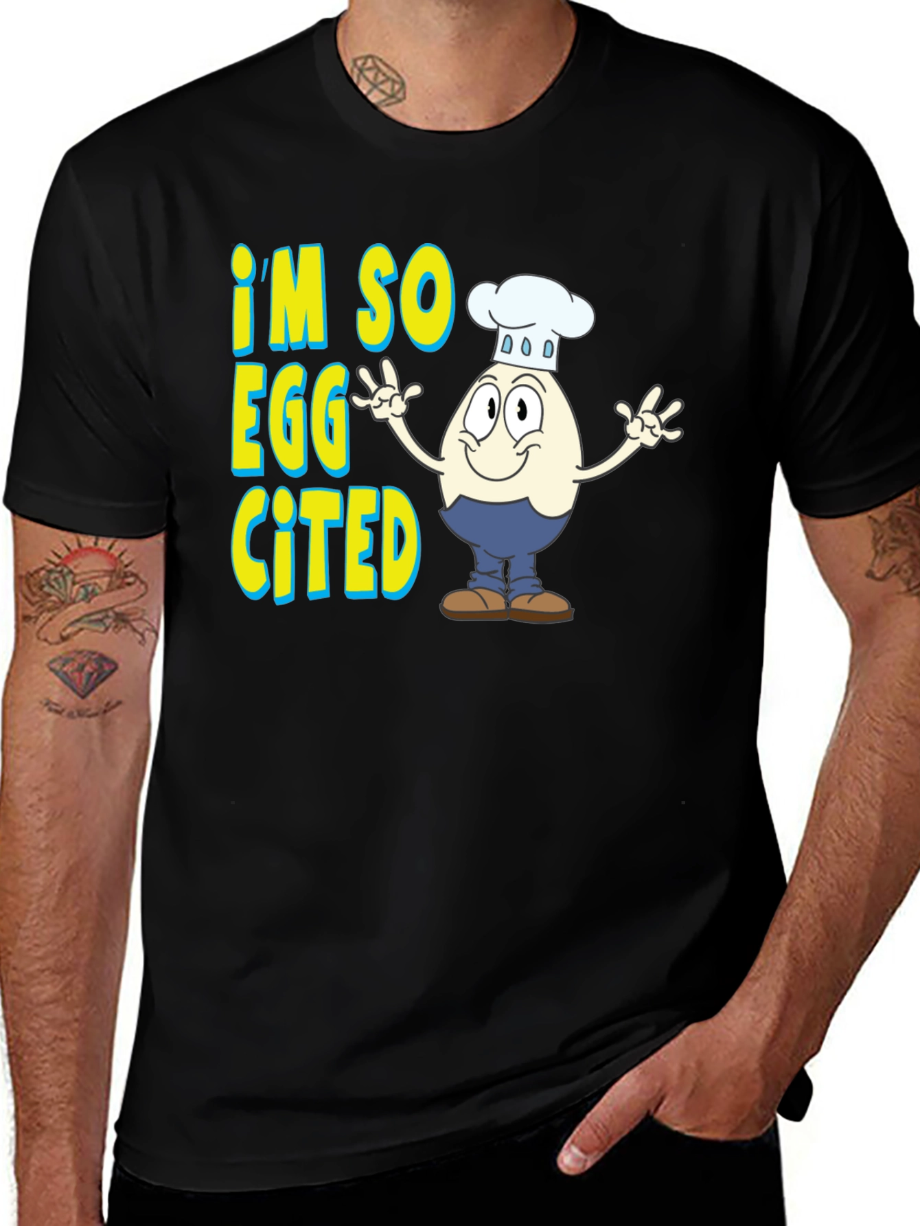 Variant 15 of I'm So Eggcited Funny Egg Chef Graphic T-Shirt
