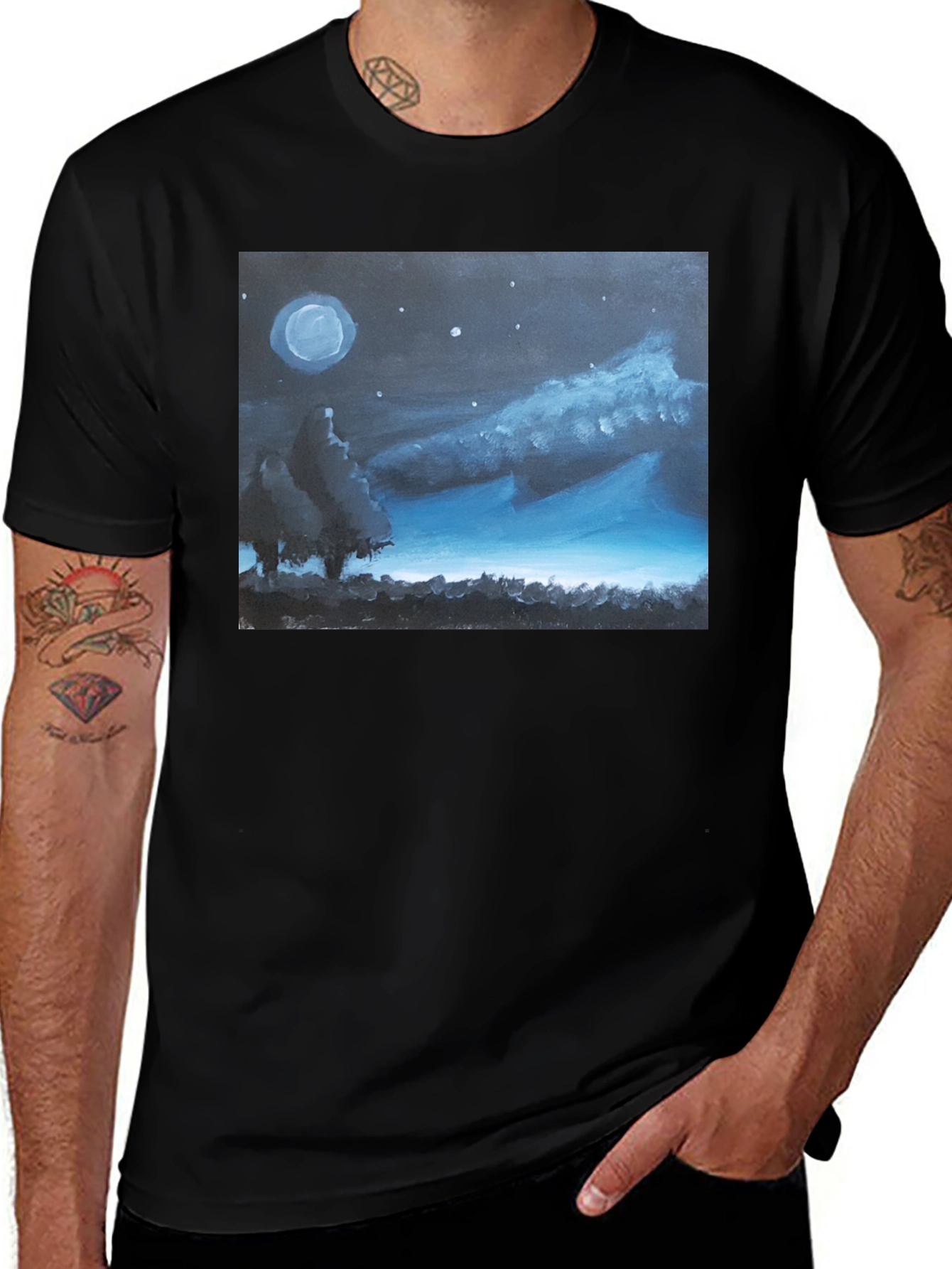 Variant 28 of Night Sky Landscape Graphic Tee