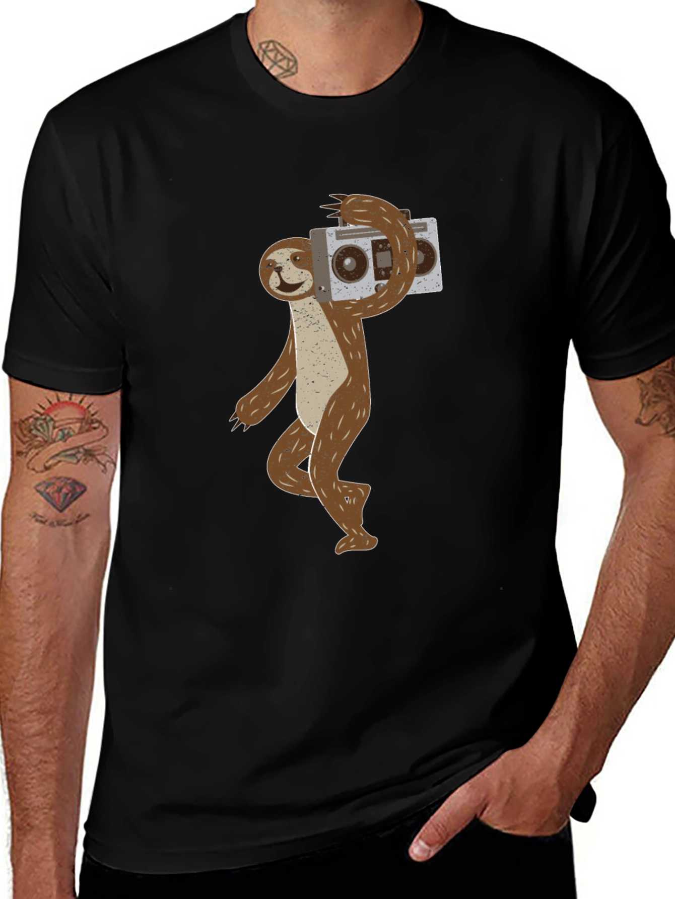 Variant 2 of Sloth with Boombox Graphic Tee