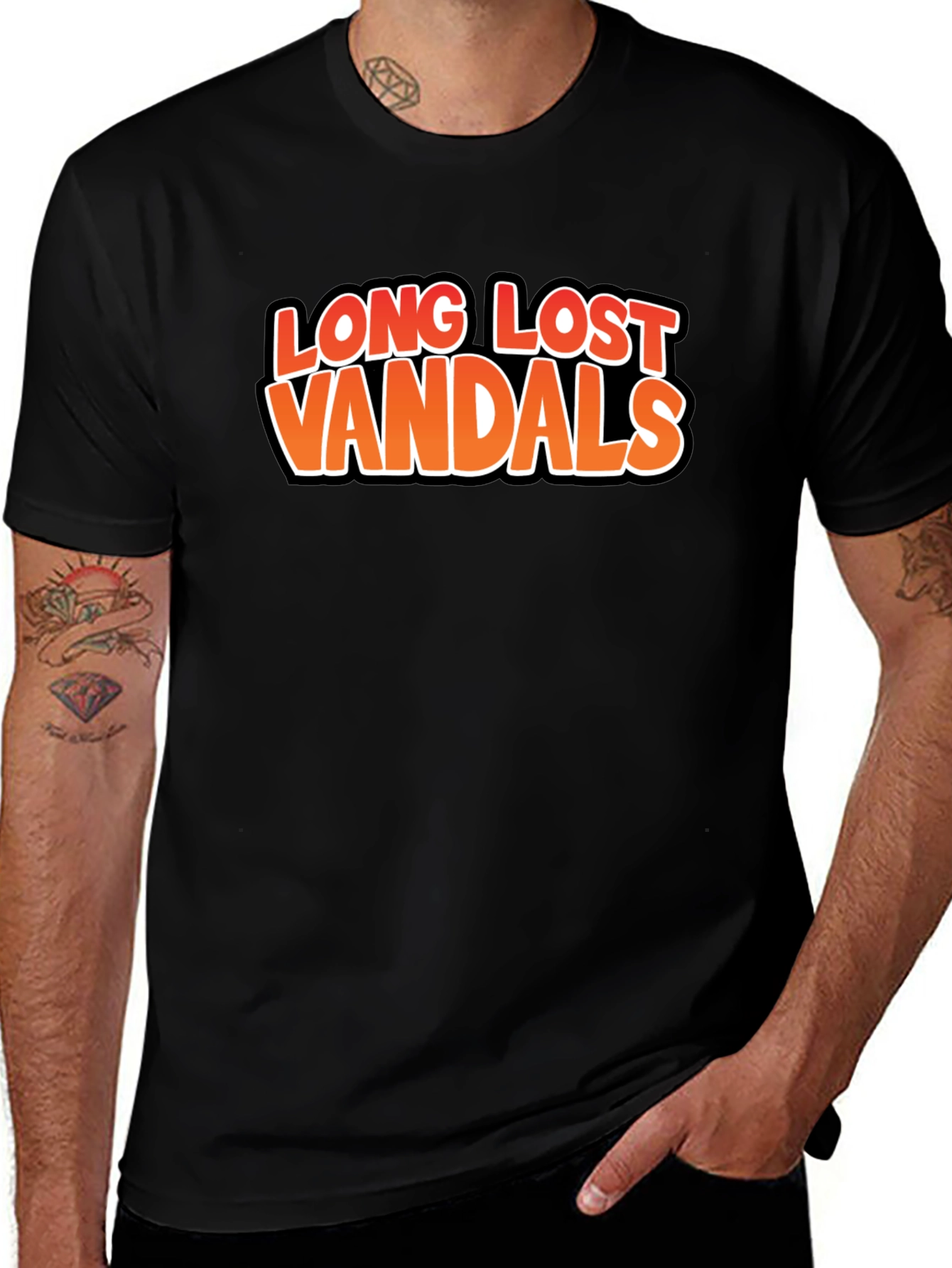 Variant 12 of Long Lost Vandals Graphic Tee - Black Crew Neck