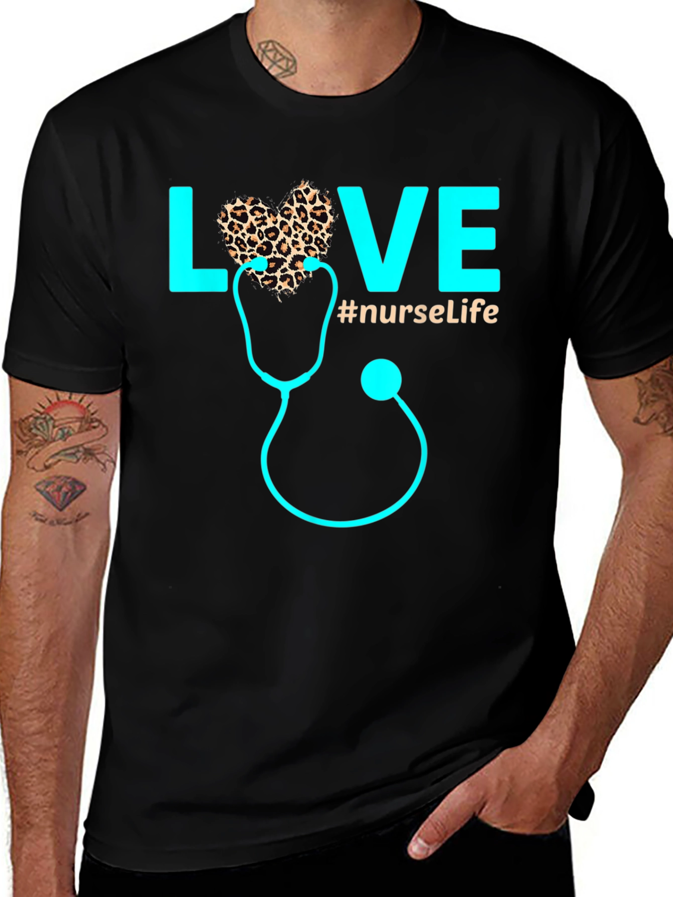 Variant 19 of Nurse Life Love Stethoscope Graphic T-Shirt