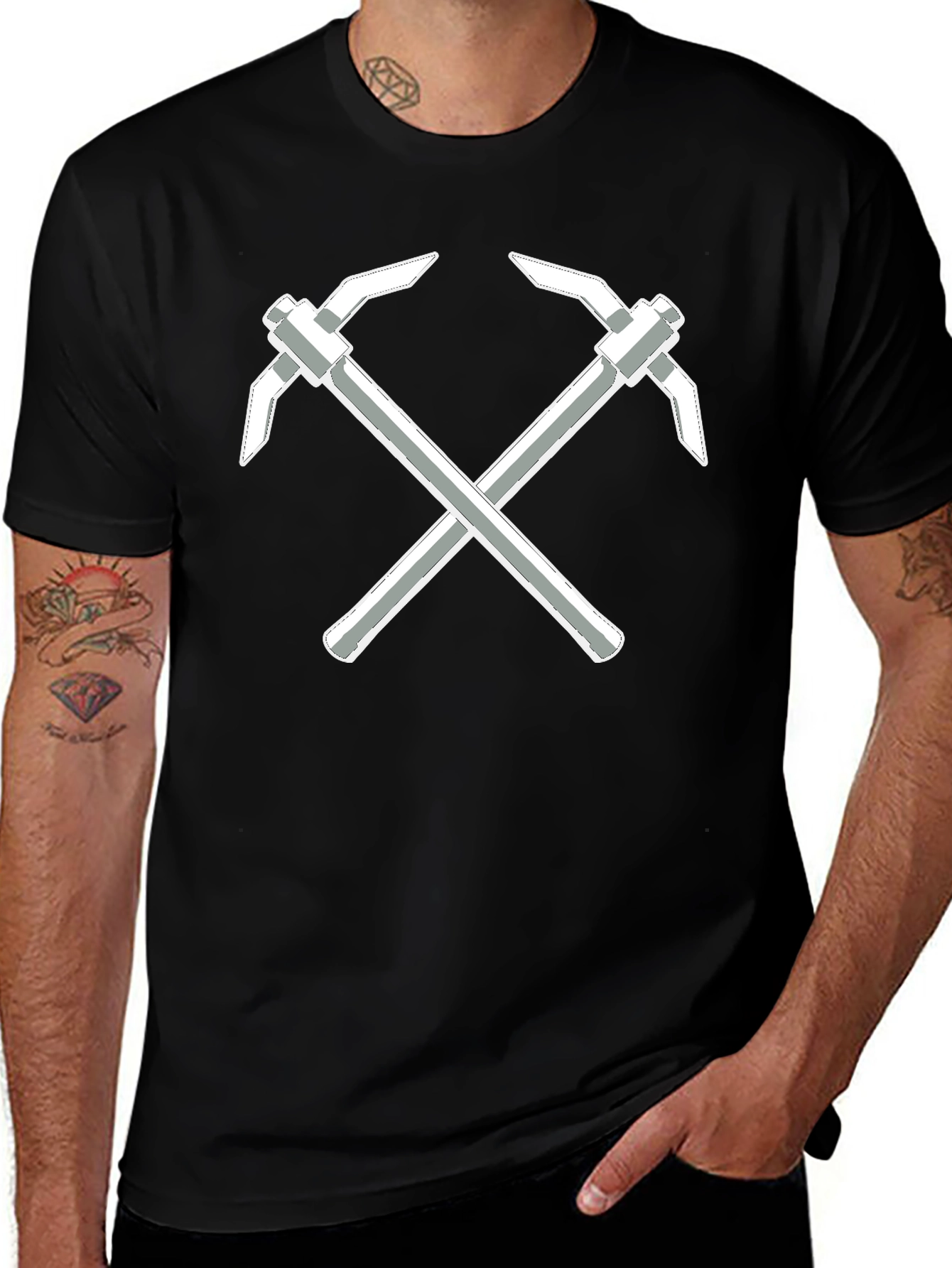 Variant 28 of Mining Pickaxe Crossed T-Shirt