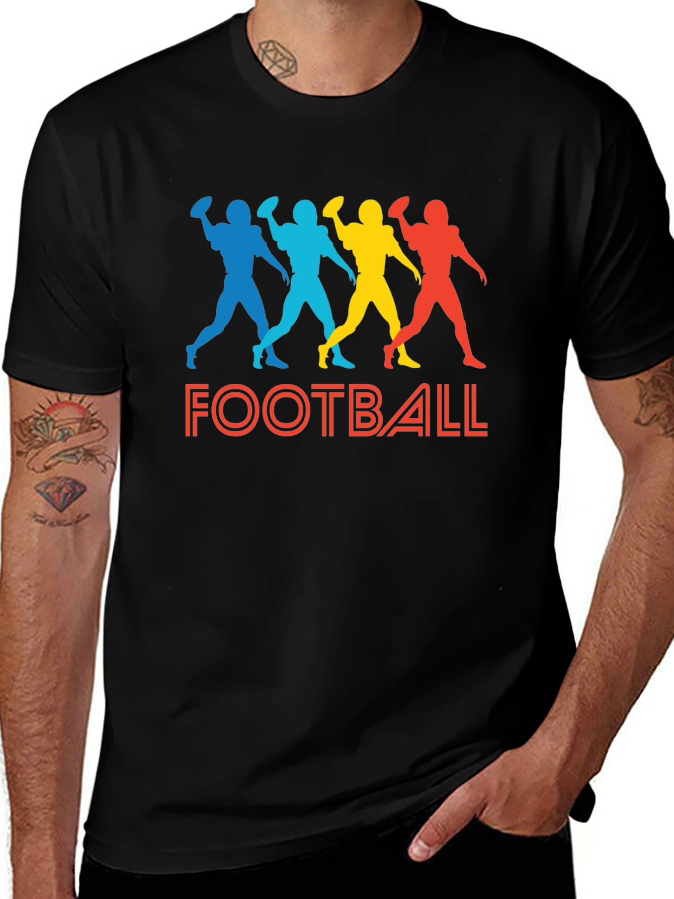 Variant 14 of Retro Football Player Silhouette T-Shirt