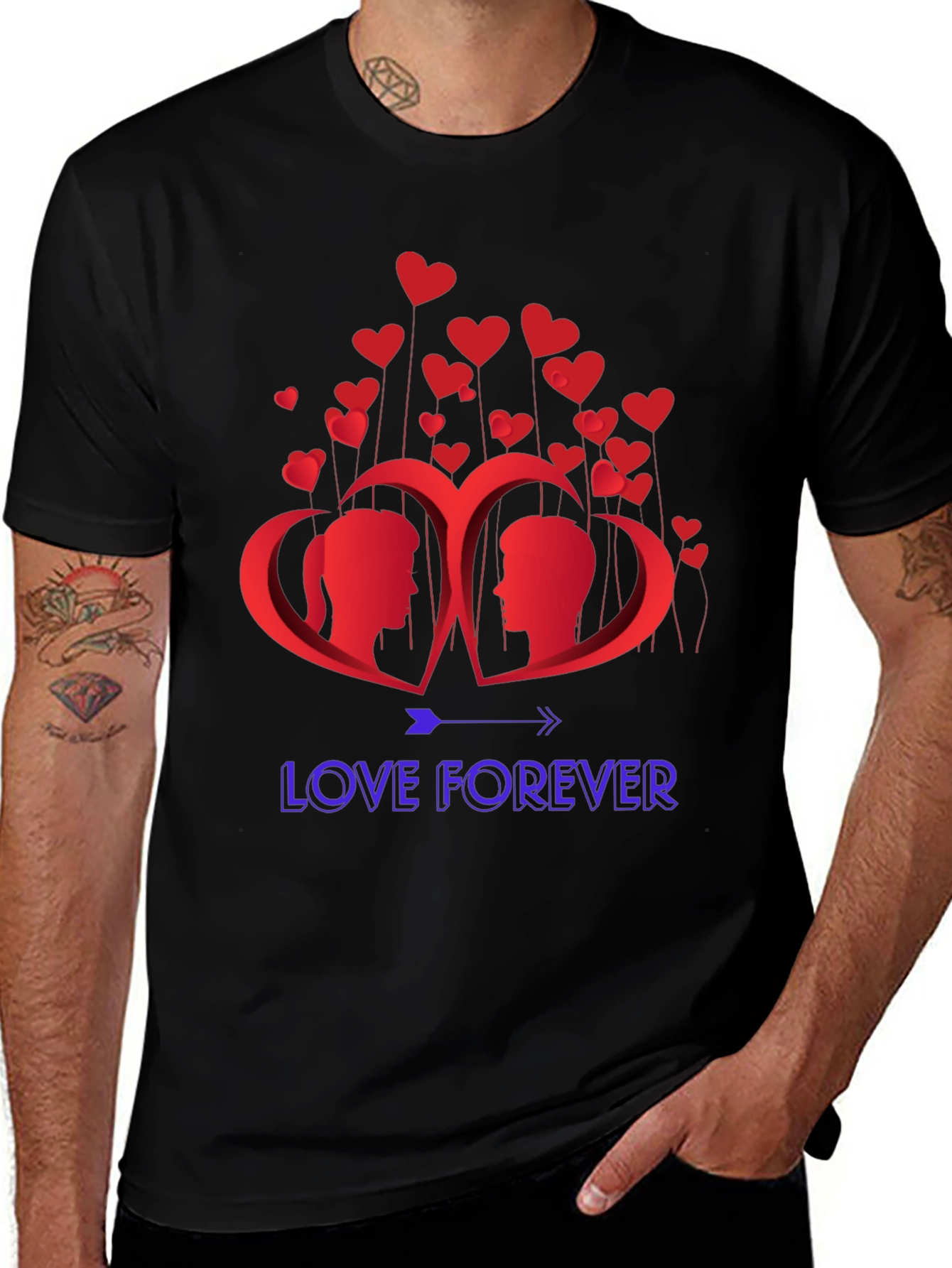 Love Forever Graphic T-Shirt - Romantic Design