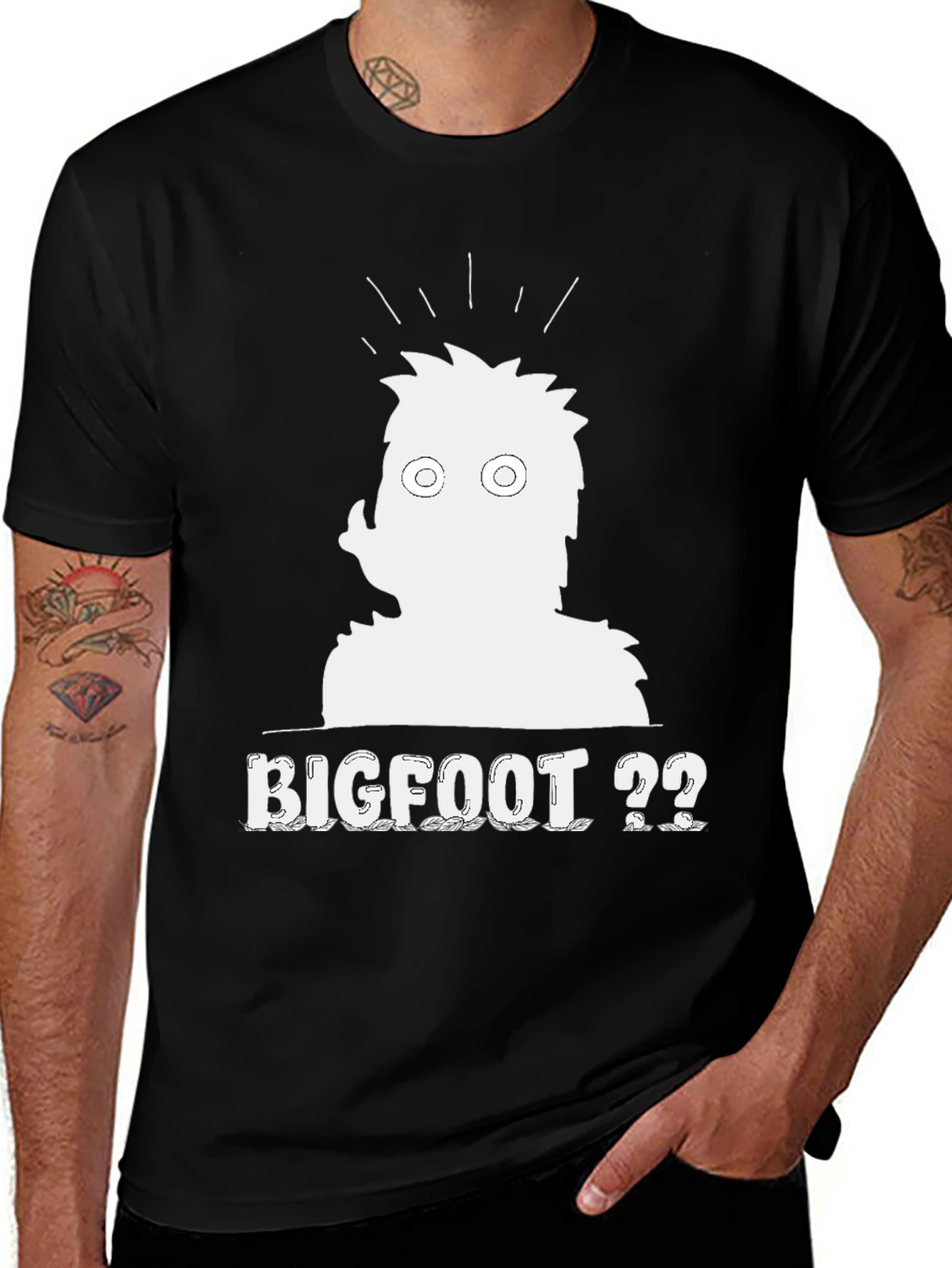 Bigfoot Silhouette Graphic Tee - Black