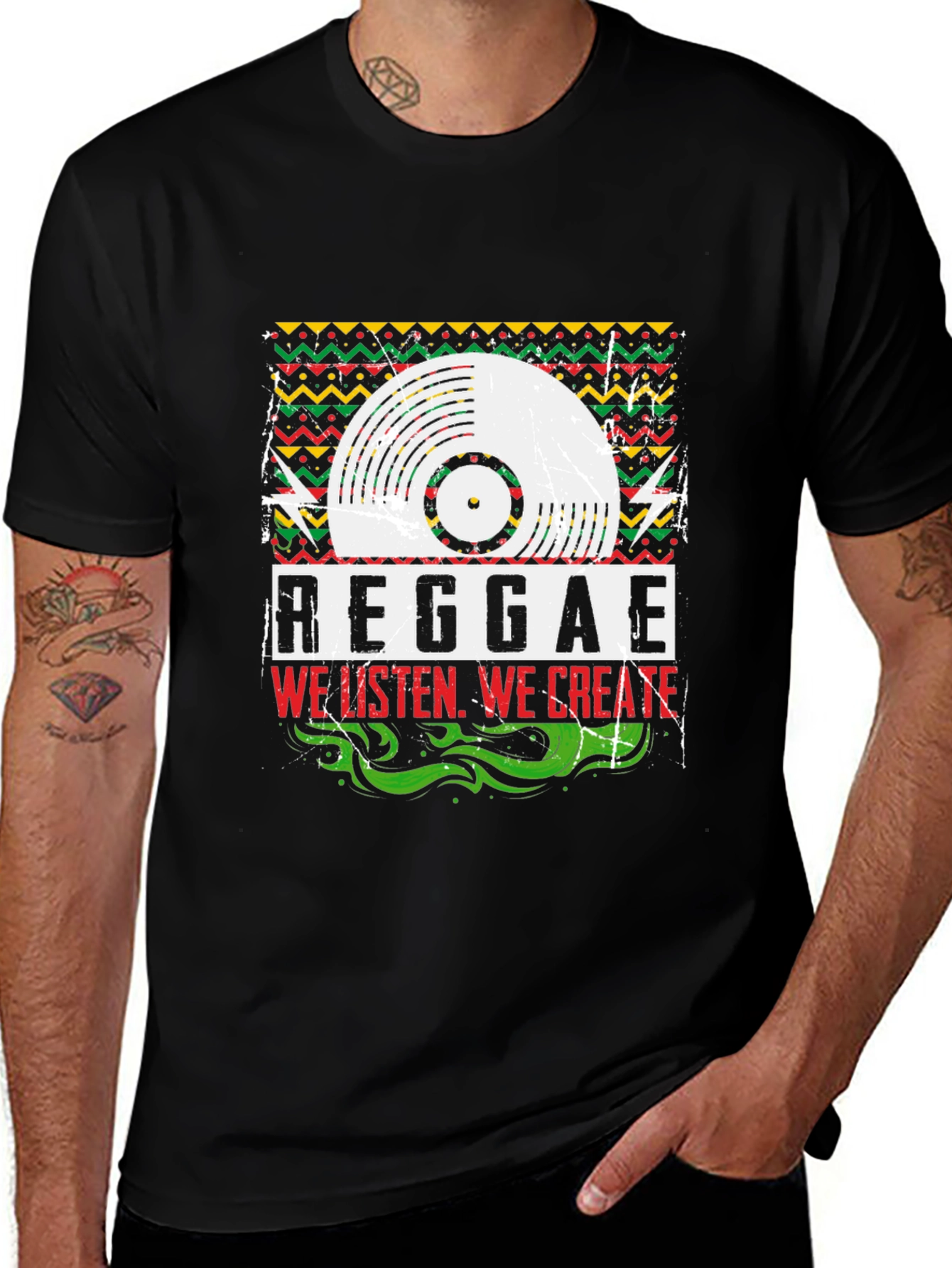 Variant 20 of Reggae Music T-Shirt - We Listen, We Create