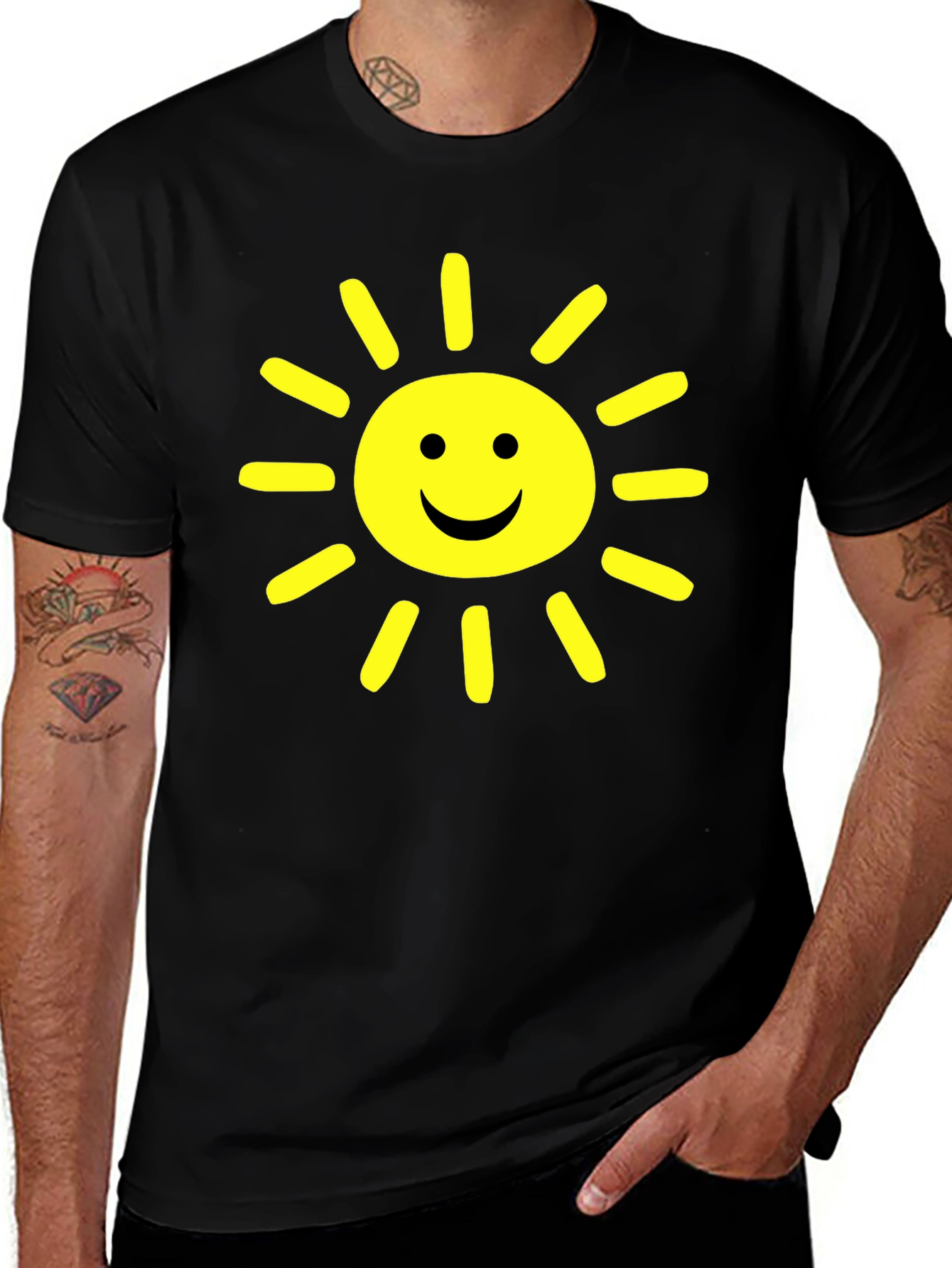 Variant 12 of Sunny Smiley Face Black T-Shirt