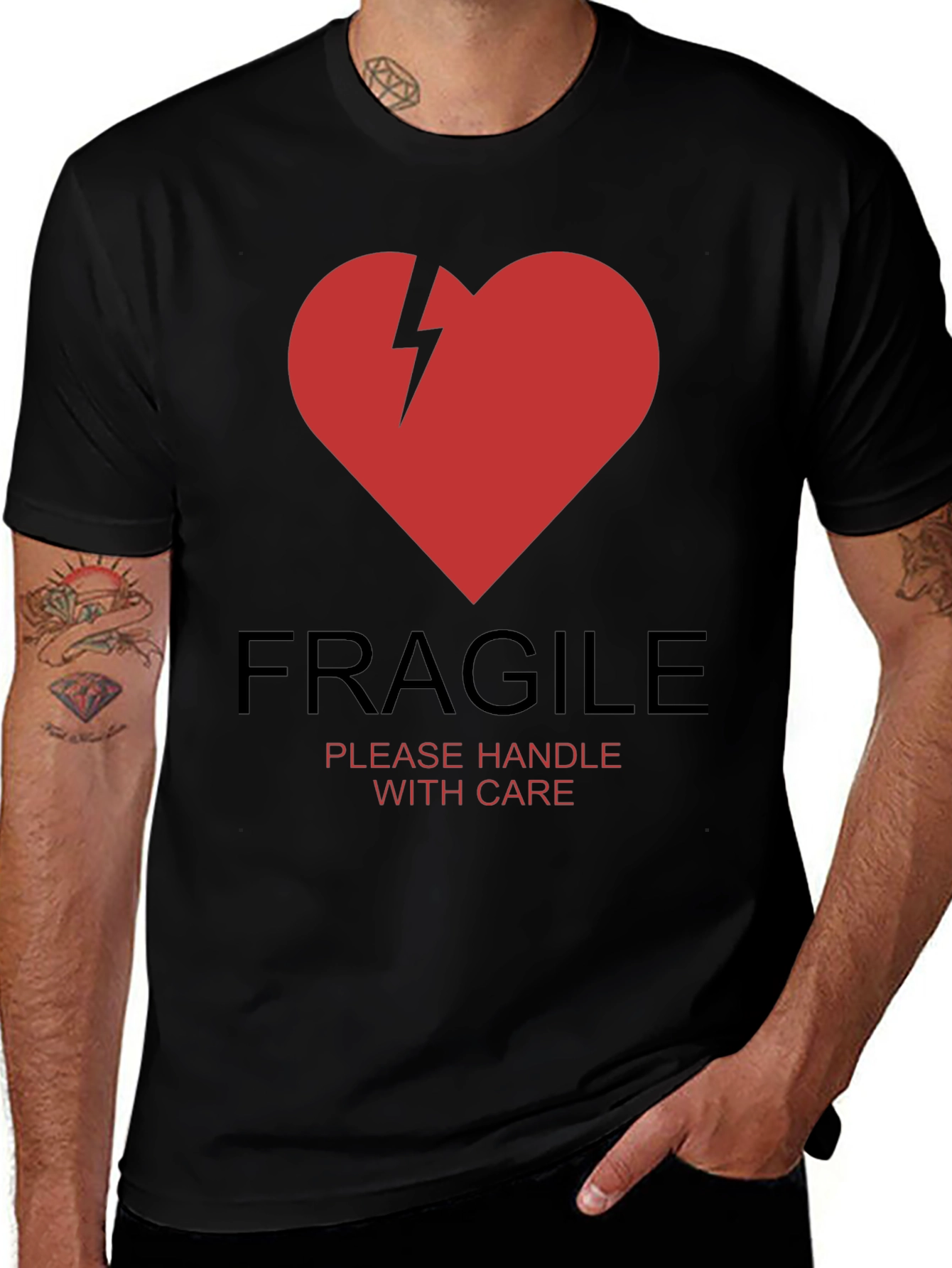 Variant 27 of Fragile Heart Graphic T-Shirt - Handle With Care