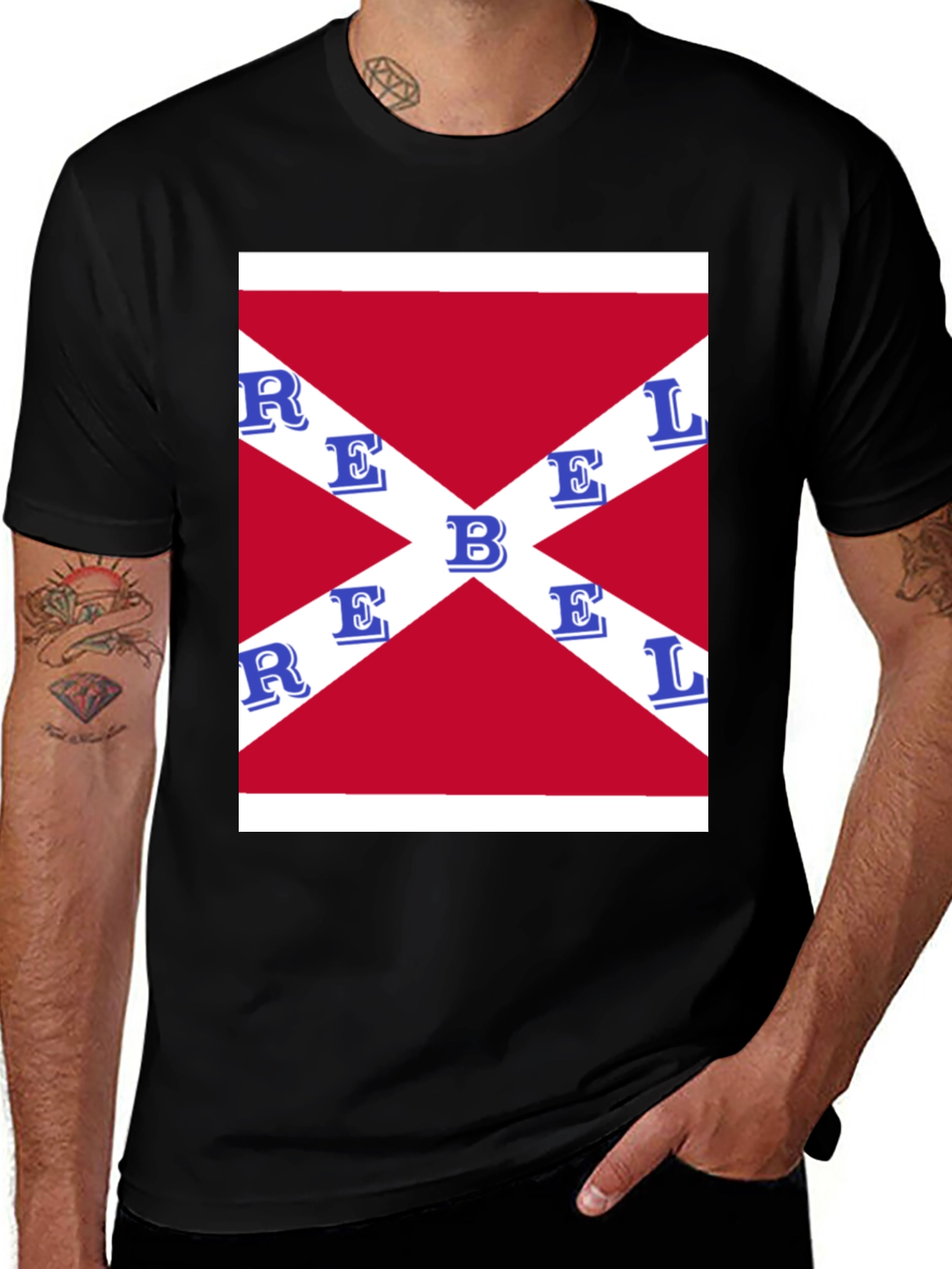 Variant 30 of Rebel Flag Graphic T-Shirt - Black