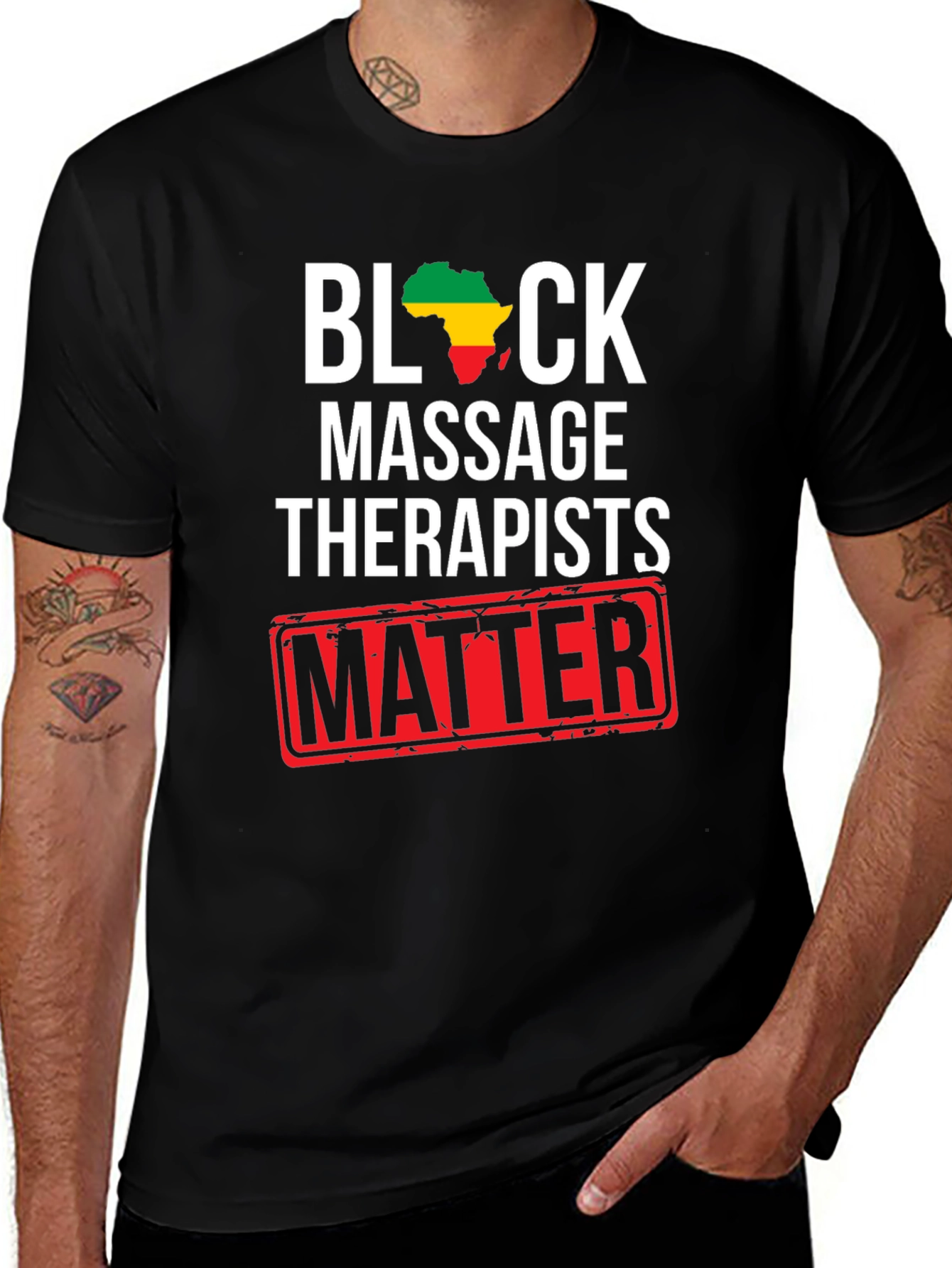 Variant 6 of Black Massage Therapists Matter T-Shirt
