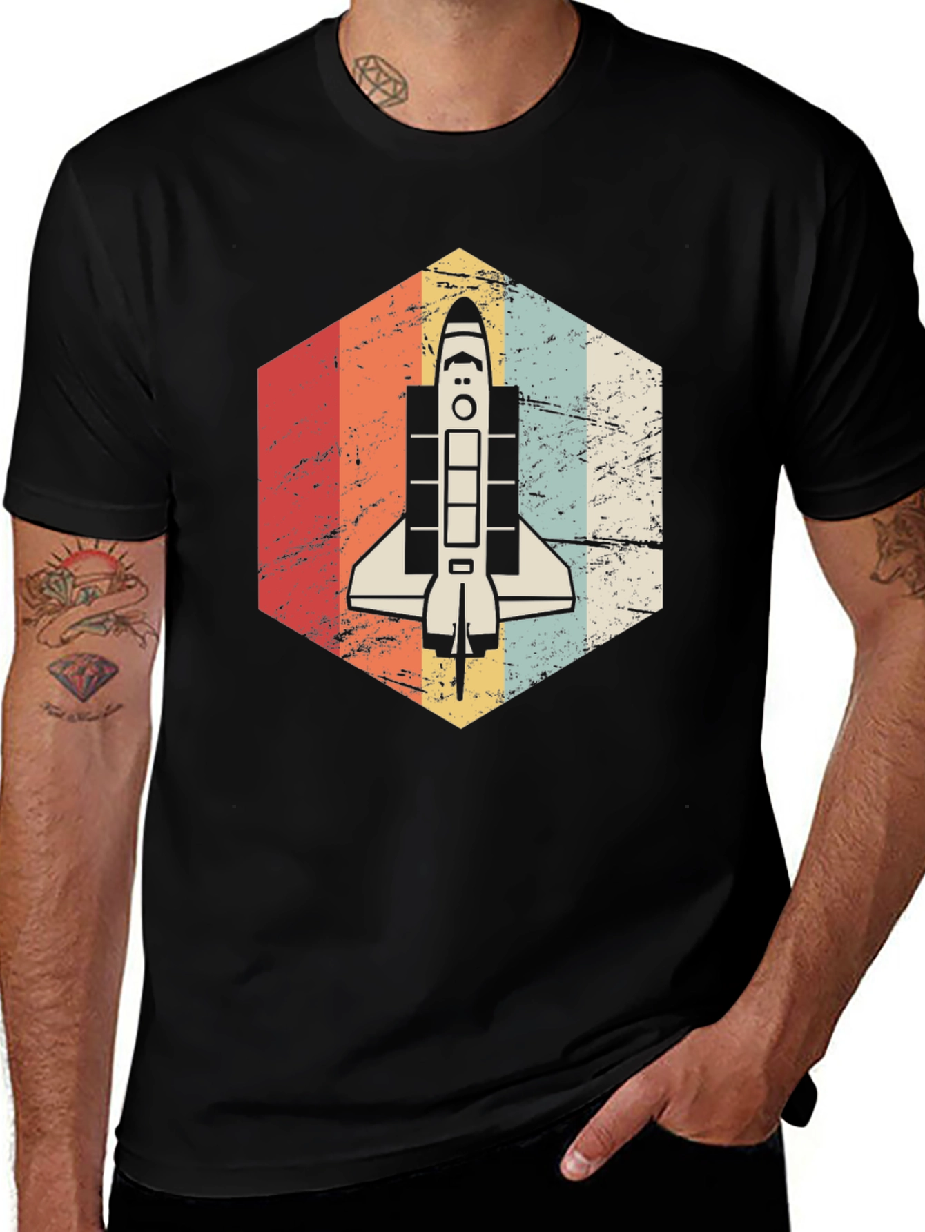 Variant 13 of Retro Space Shuttle T-Shirt - Vintage Rocket Tee