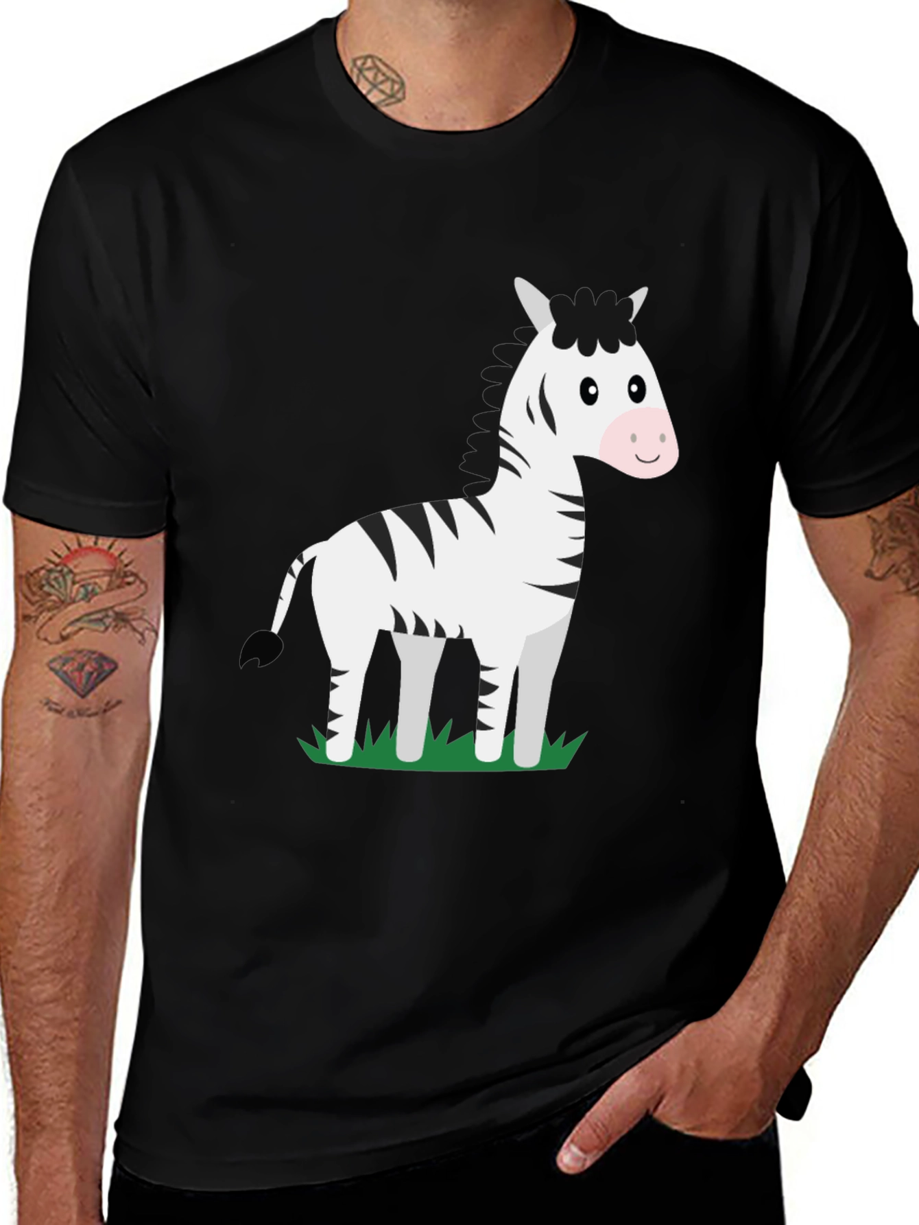 Variant 25 of Zebra Graphic T-Shirt - Black