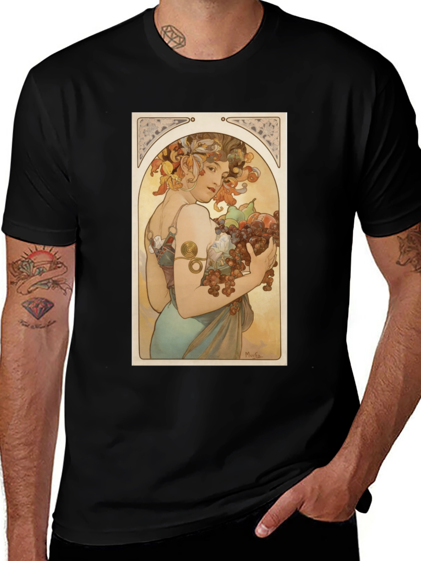 Art Nouveau Alphonse Mucha Fruit T-Shirt
