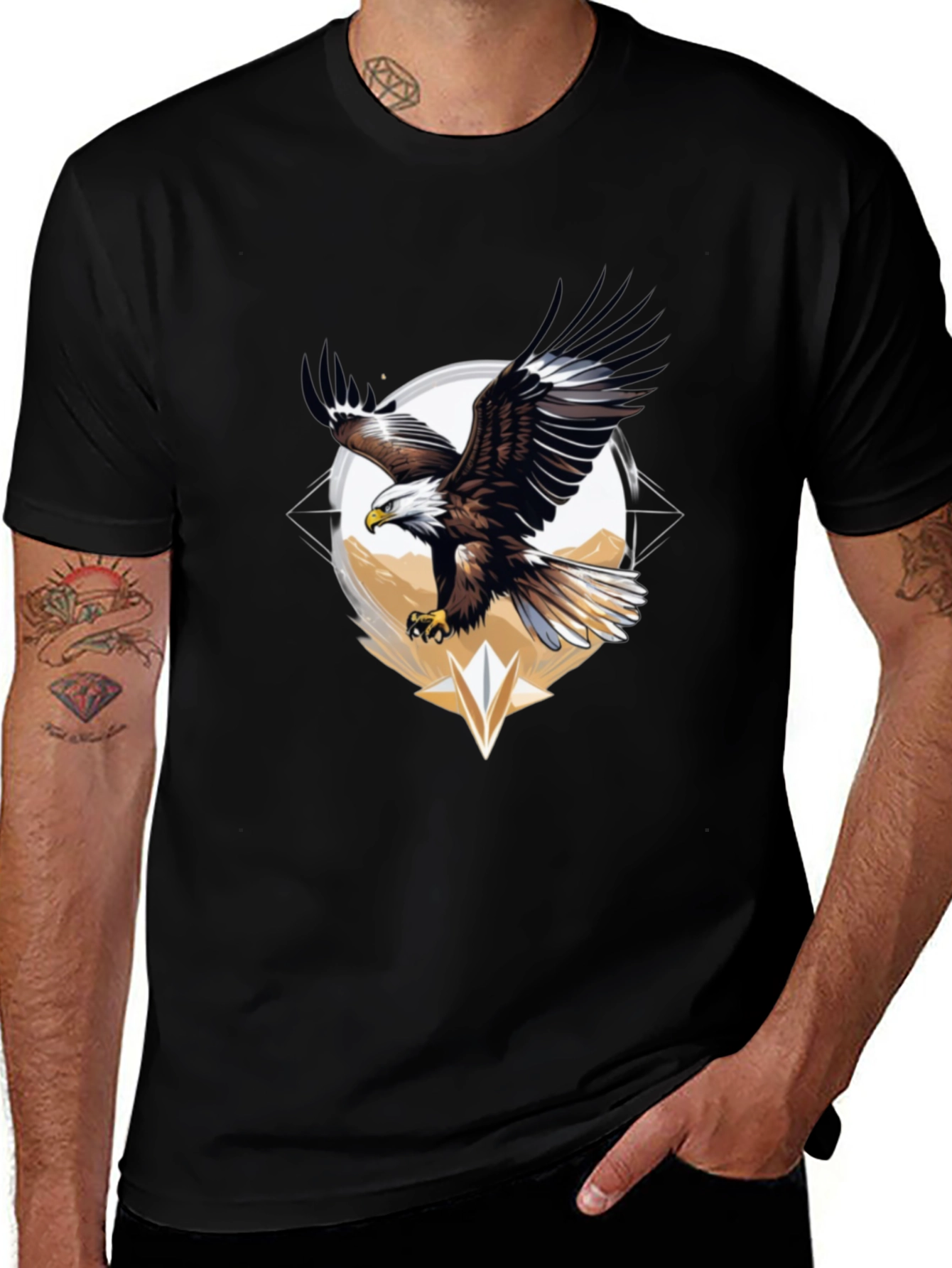 Variant 27 of Eagle Graphic Black T-Shirt