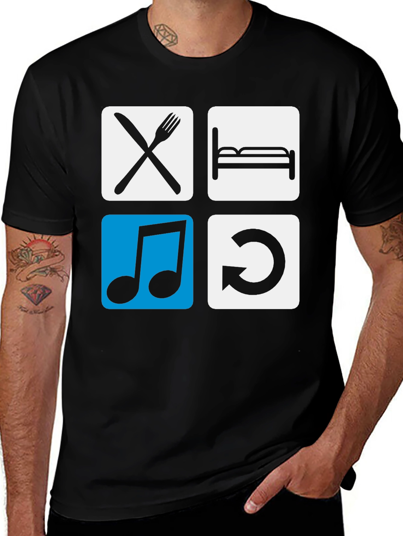 Variant 6 of Eat Sleep Music Repeat T-Shirt