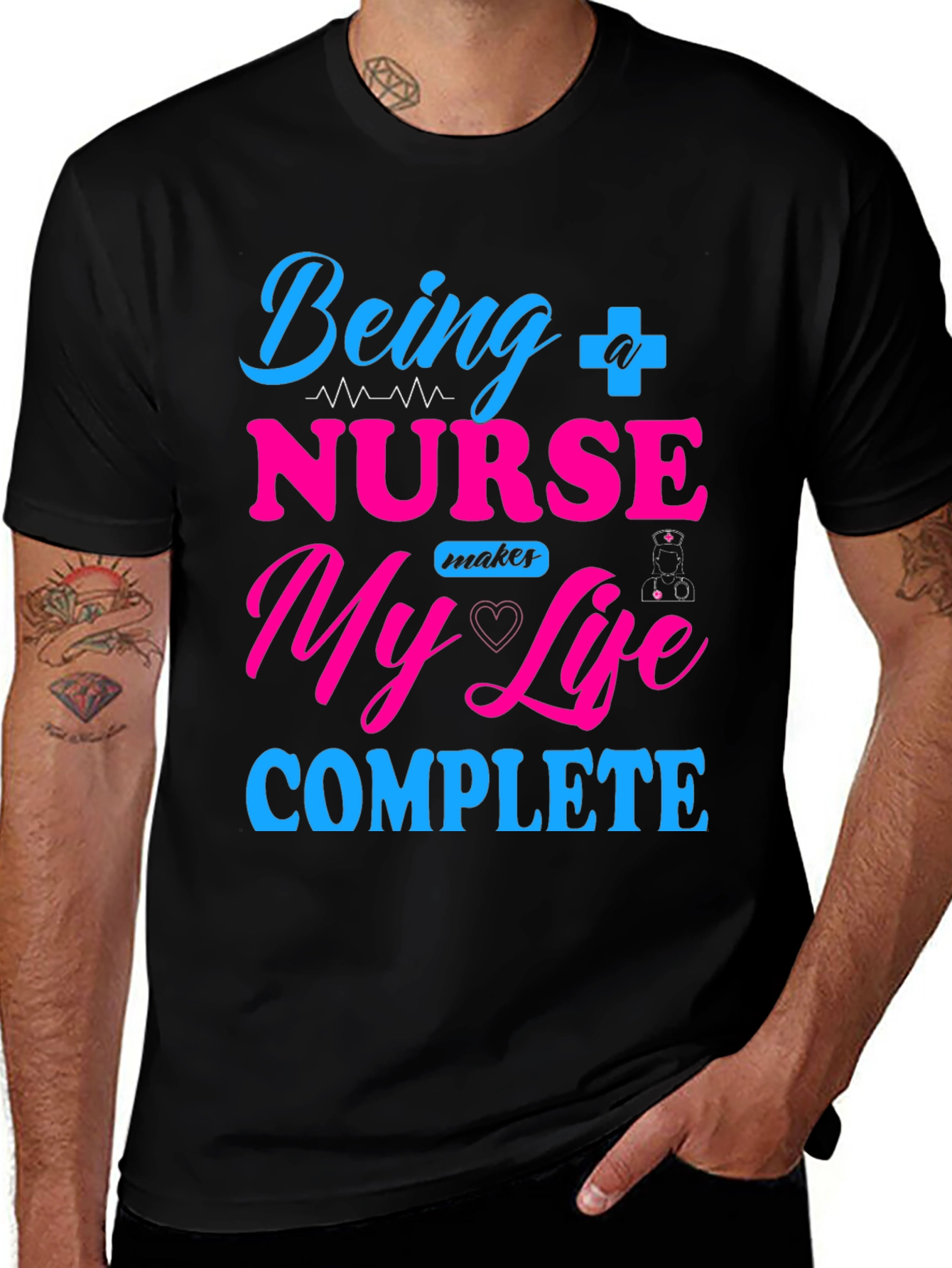 Variant 14 of Nurse Life T-Shirt - Makes My Life Complete 