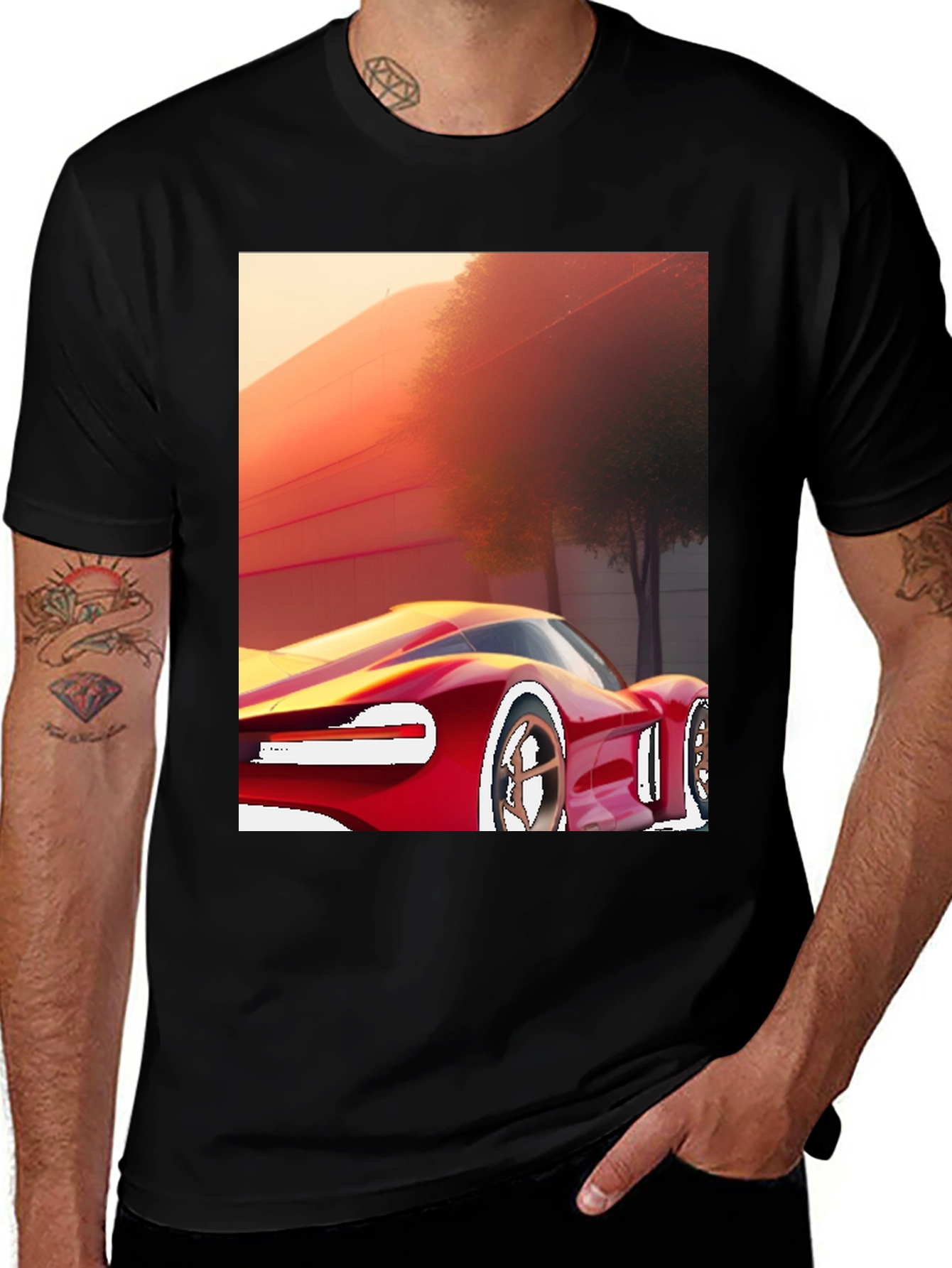 Sleek Car Graphic Tee - Modern Style