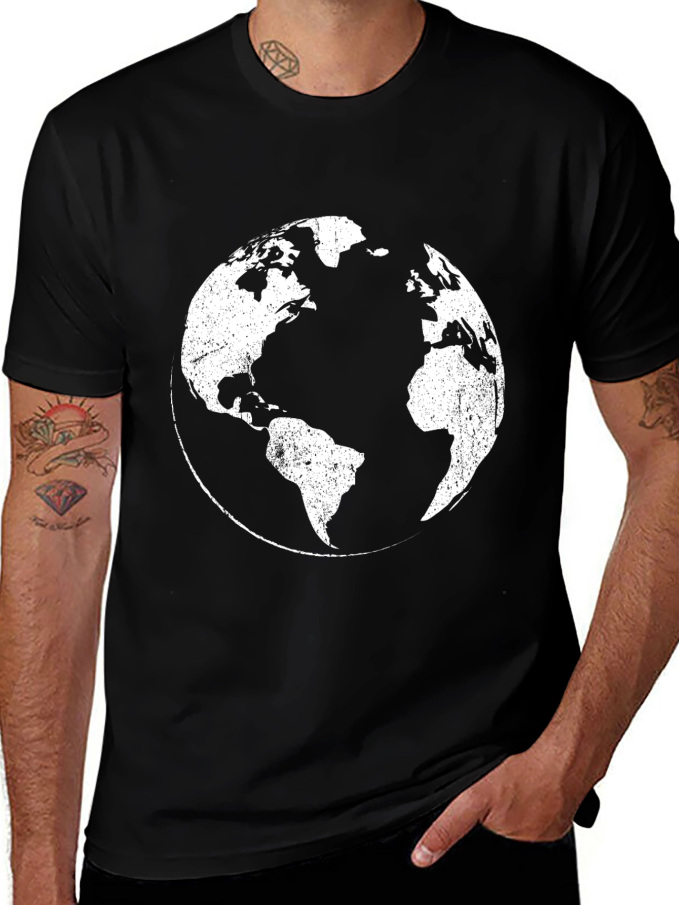 Variant 13 of Distressed Earth Graphic T-Shirt