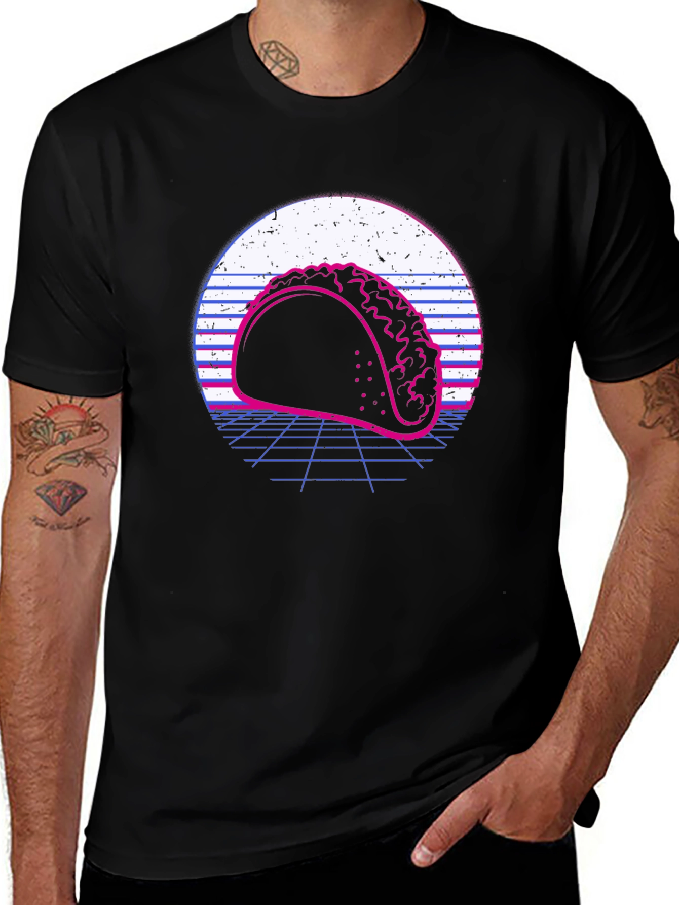 Retro Taco Graphic Tee - Black